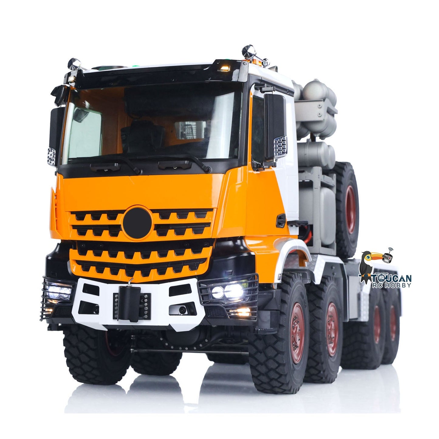 1/14 8x8 Metal RC Off Road Tractor Truck Ar3363 Remote Control Lorry Car Differential Lock Axle 3Speed Gearbox I6S Radio