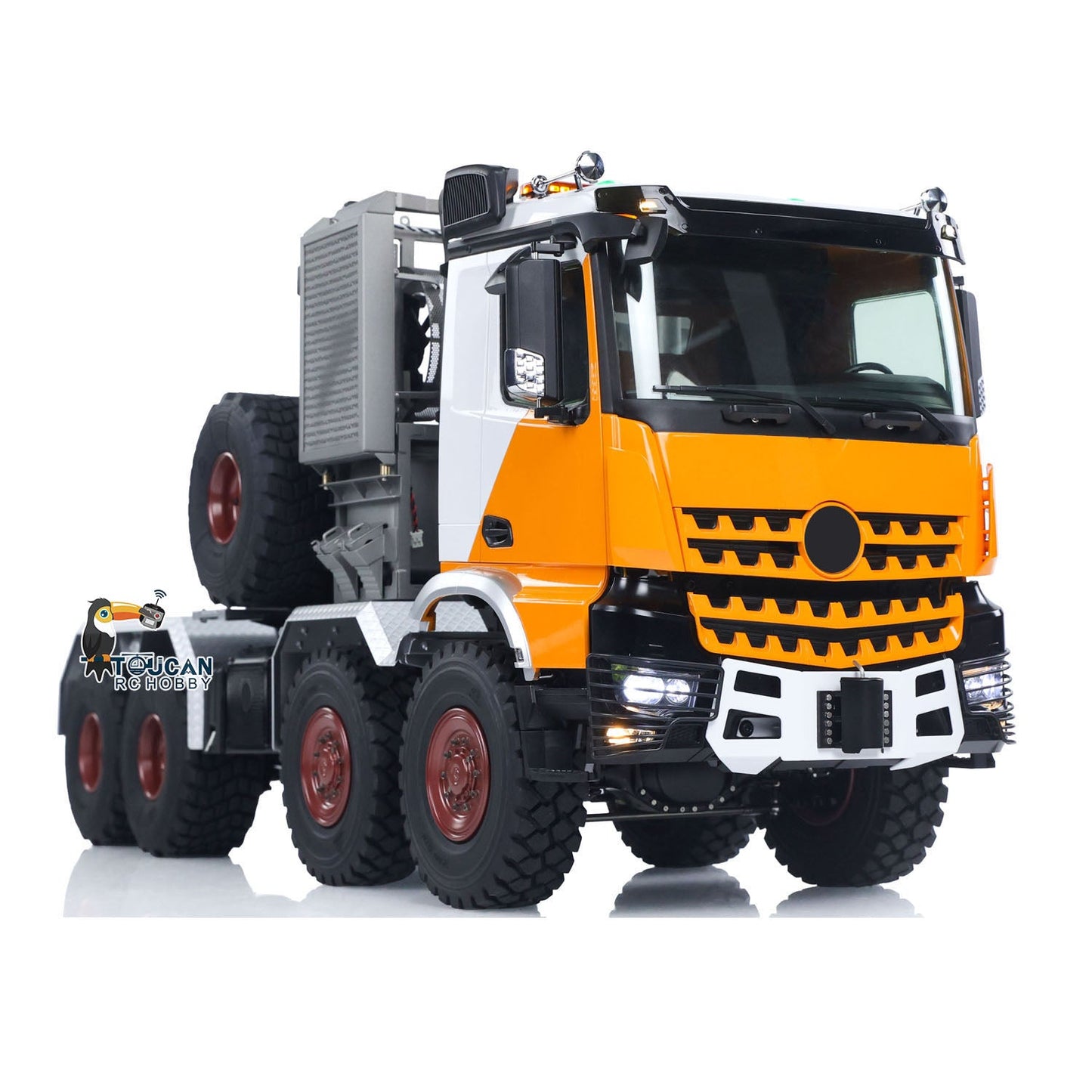 1/14 8x8 Metal RC Off Road Tractor Truck Ar3363 Remote Control Lorry Car Differential Lock Axle 3Speed Gearbox I6S Radio