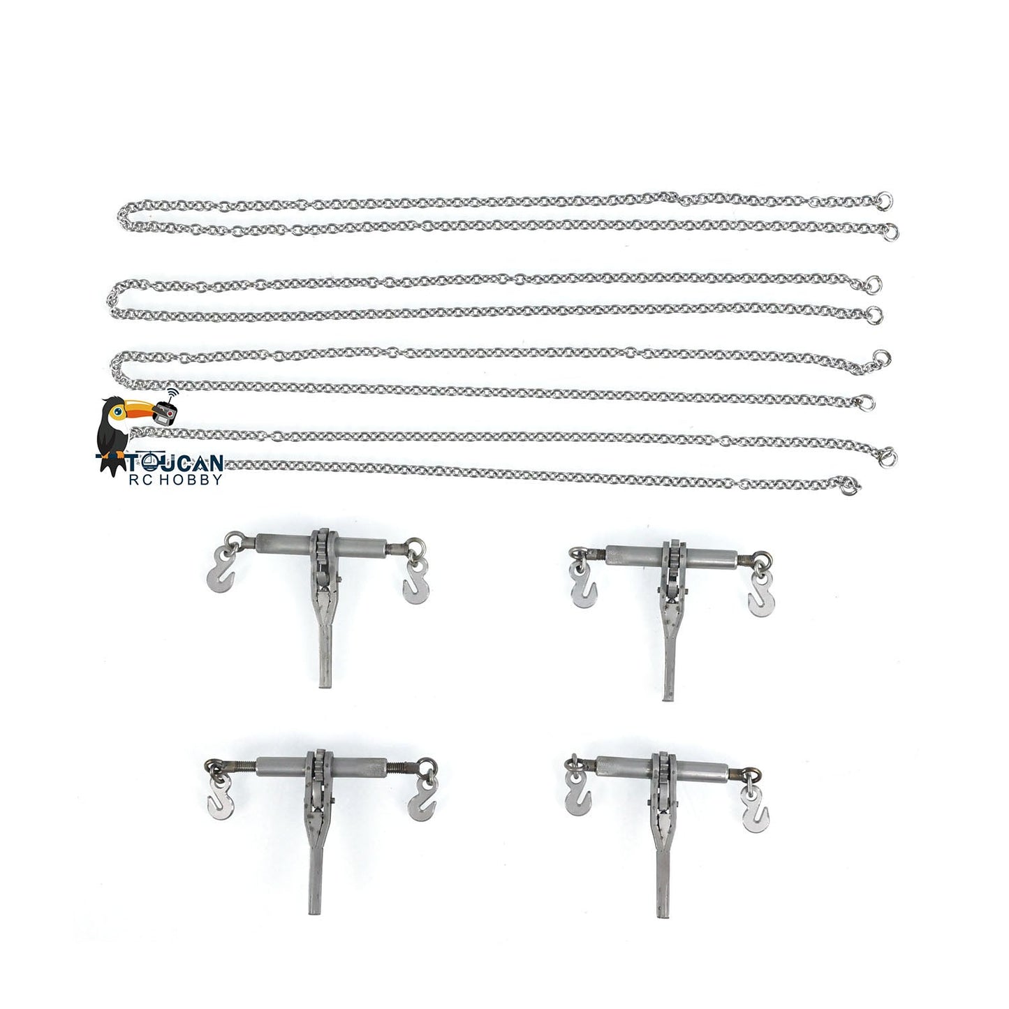 Metal Chain Ratchet Binders Load Tensioner Hook 1PC/4PCS for JDMODEL 1/14 RC Loder Excavator Dumper Truck Radio Control Engineering Vehicles DIY Parts