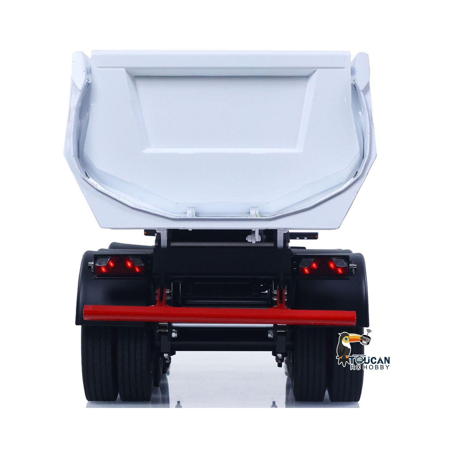 LESU Metal 3Axles 1/14 Hydraulic Dump Semi-Trailer U Shaped Bucket for DIY Remote Control Tractor Truck Light System