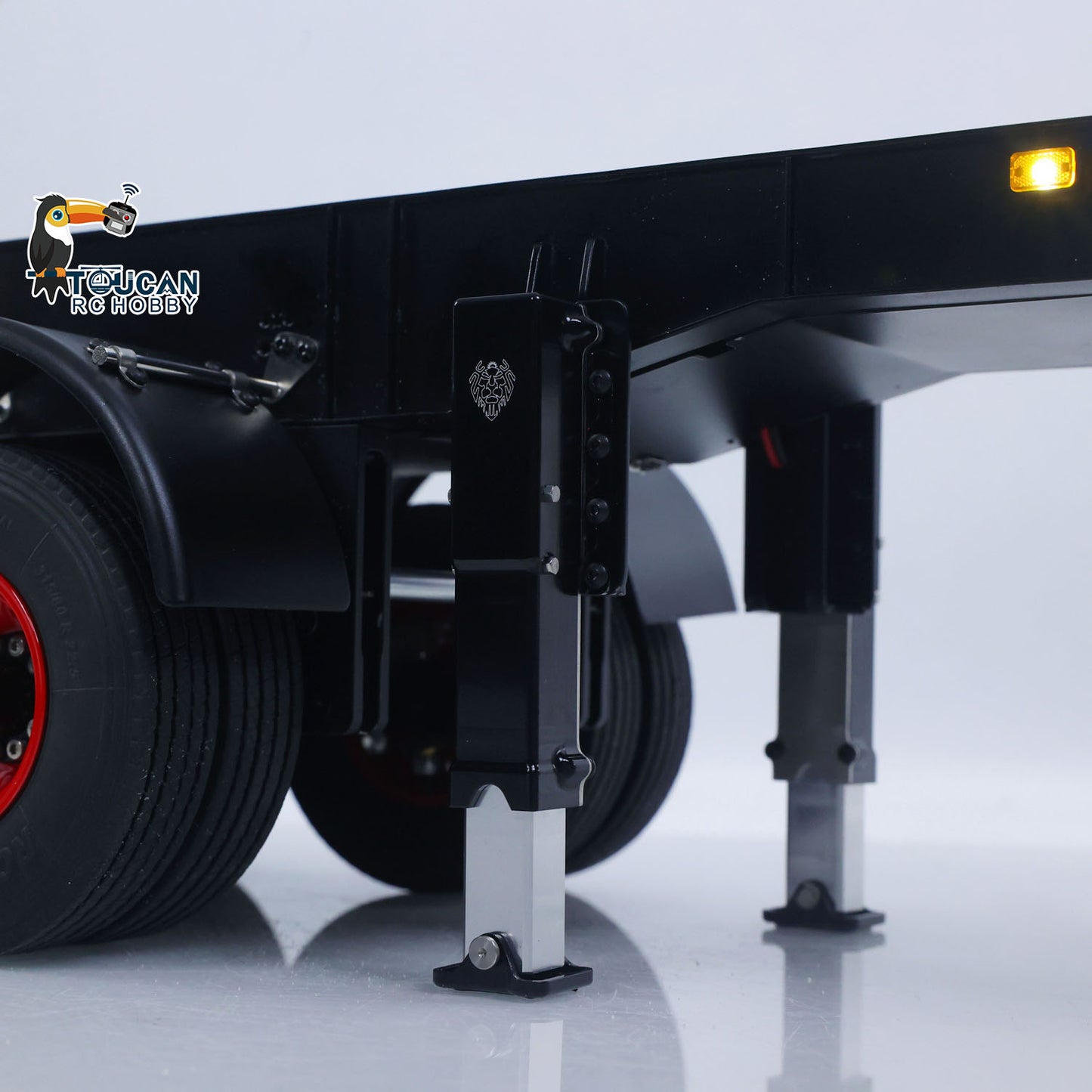 LESU Metal 3Axles 1/14 Hydraulic Dump Semi-Trailer U Shaped Bucket for DIY Remote Control Tractor Truck Light System