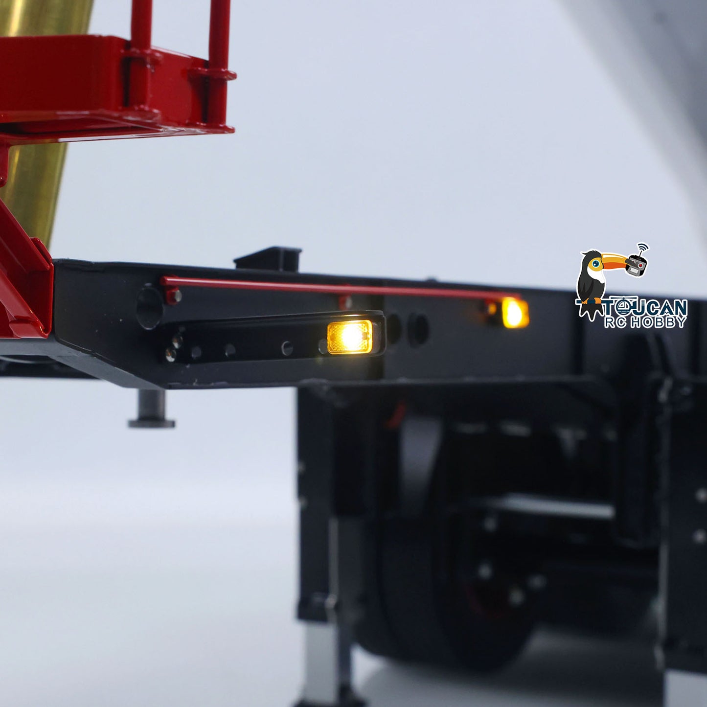 LESU Metal 3Axles 1/14 Hydraulic Dump Semi-Trailer U Shaped Bucket for DIY Remote Control Tractor Truck Light System