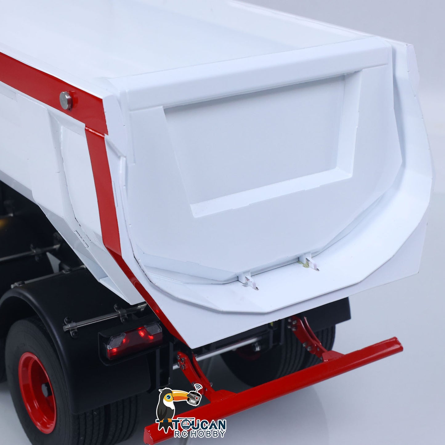 LESU Metal 3Axles 1/14 Hydraulic Dump Semi-Trailer U Shaped Bucket for DIY Remote Control Tractor Truck Light System