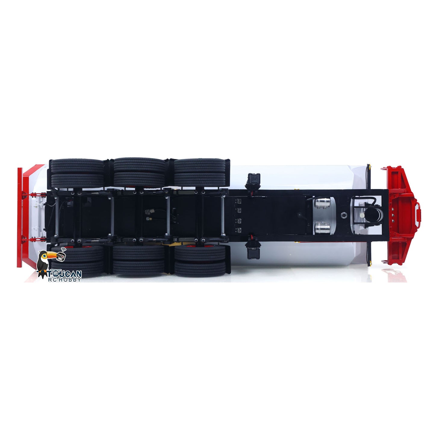 LESU Metal 3Axles 1/14 Hydraulic Dump Semi-Trailer U Shaped Bucket for DIY Remote Control Tractor Truck Light System
