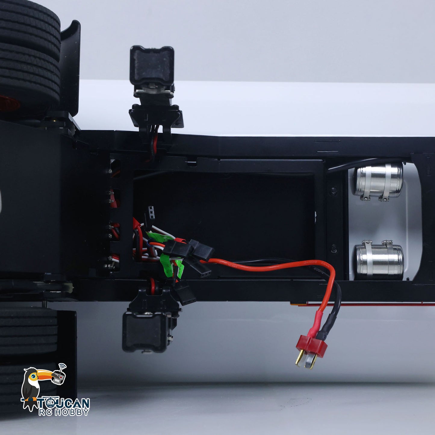 LESU Metal 3Axles 1/14 Hydraulic Dump Semi-Trailer U Shaped Bucket for DIY Remote Control Tractor Truck Light System