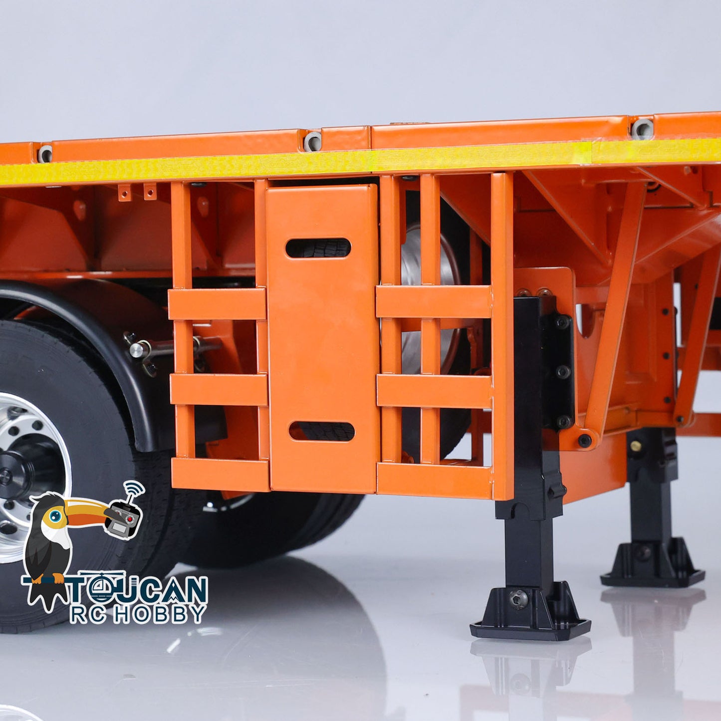 NOOXION 1/14 6 Axles Metal Flat Trailer for Remote Controlled Tractor Truck RC Electric Car Hobby Model DIY Parts