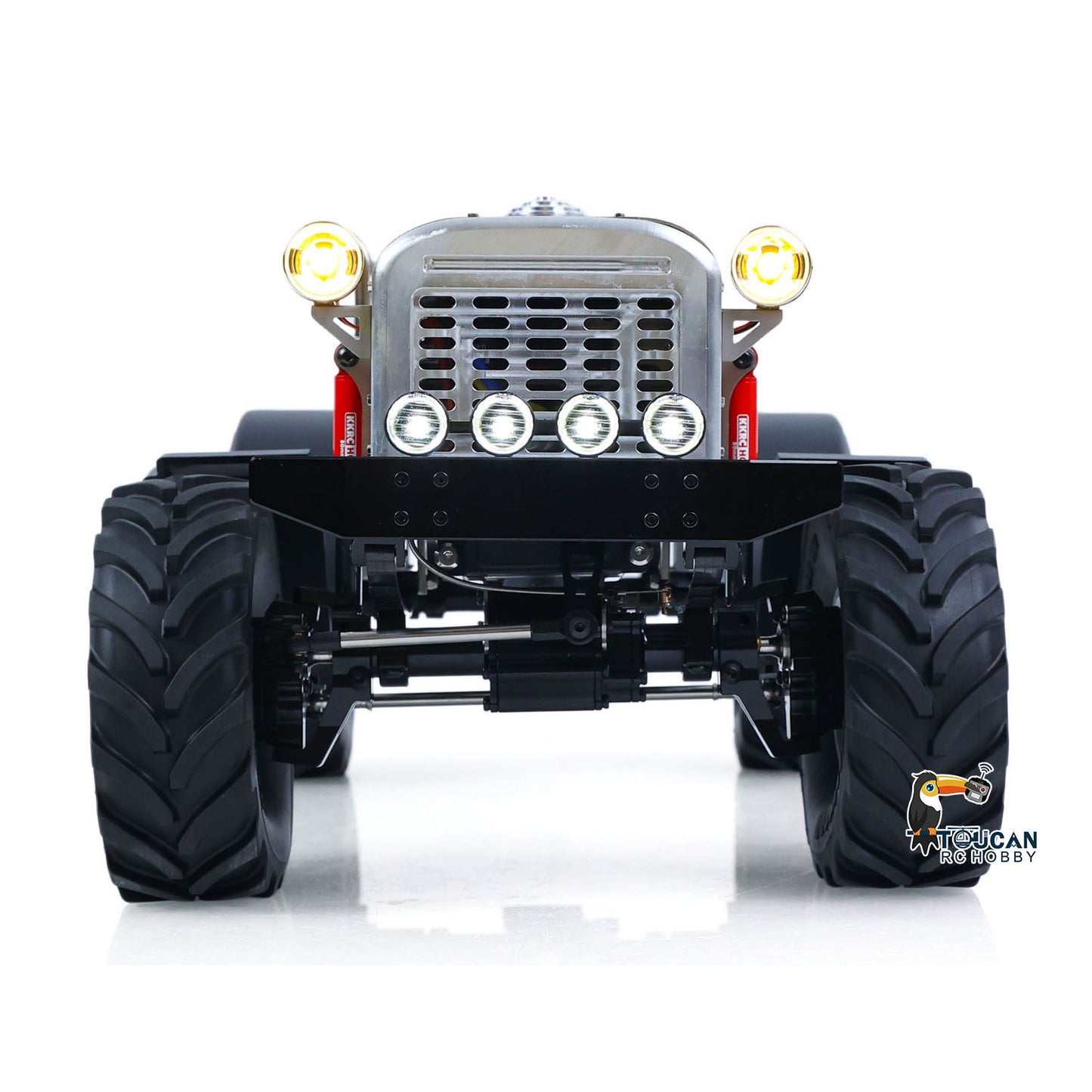 MD 4WD 1/10 Metal RC Tractor MD009 Remote Control Off Road Car Dual Motor Winch Axles Diff Lock Radio Light System No Battery