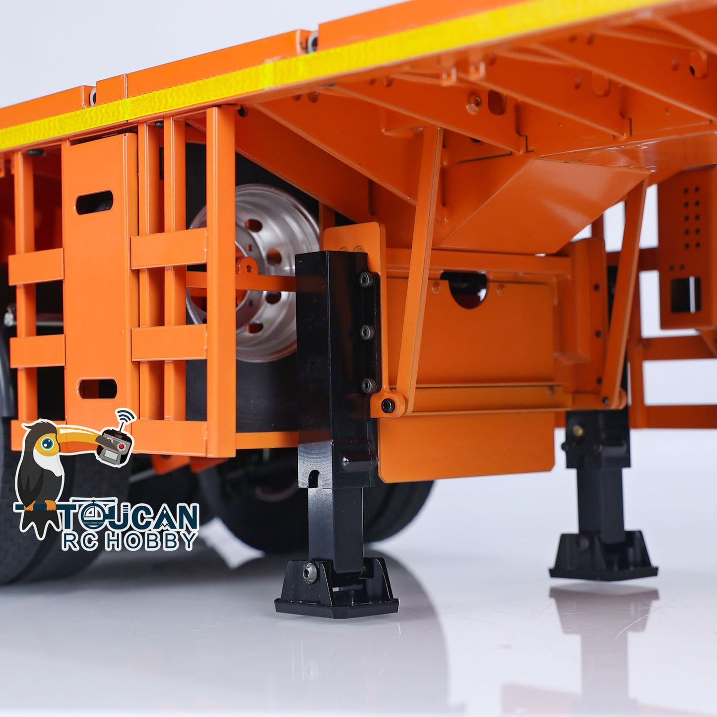 NOOXION 1/14 6 Axles Metal Flat Trailer for Remote Controlled Tractor Truck RC Electric Car Hobby Model DIY Parts