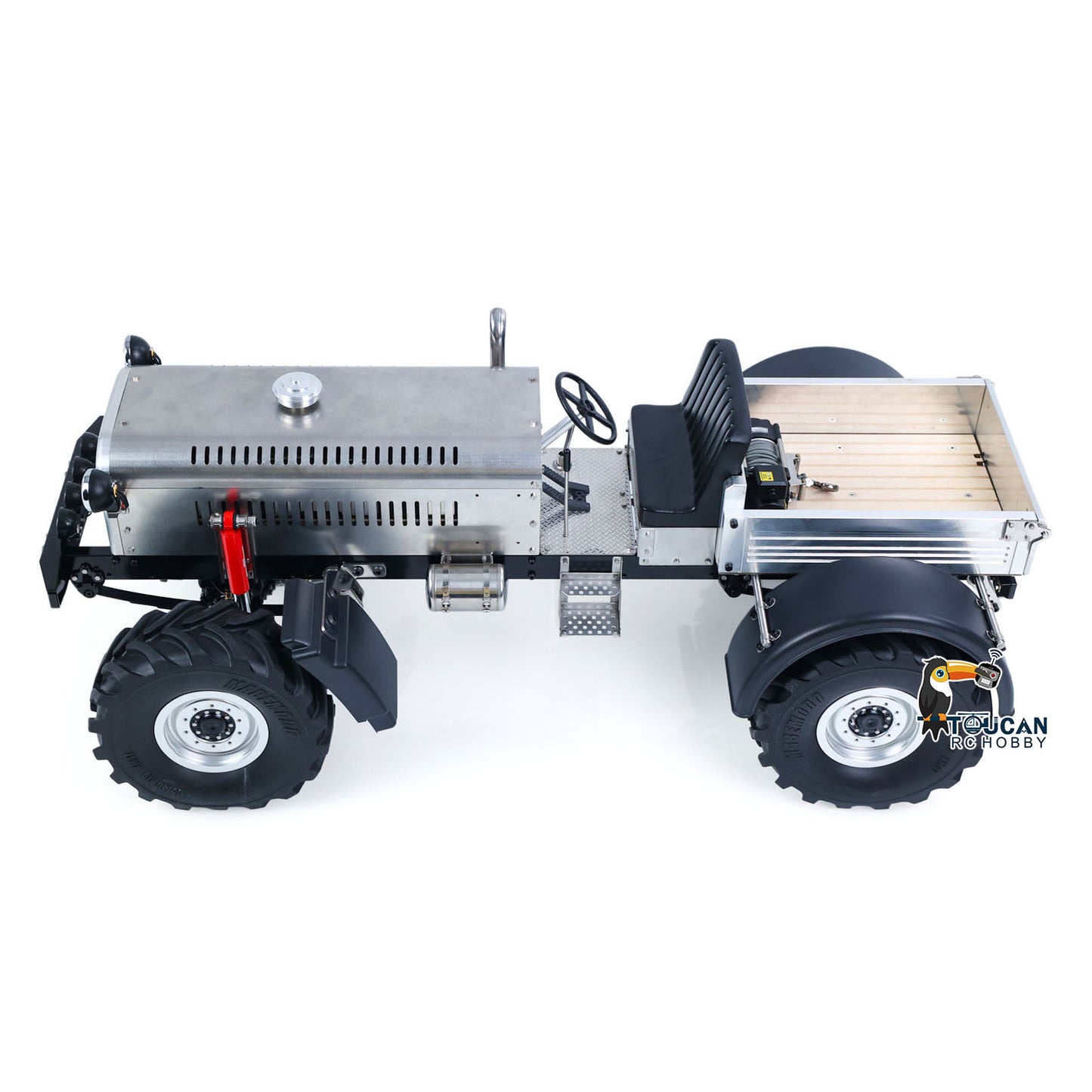 MD 4WD 1/10 Metal RC Tractor MD009 Remote Control Off Road Car Dual Motor Winch Axles Diff Lock Radio Light System No Battery