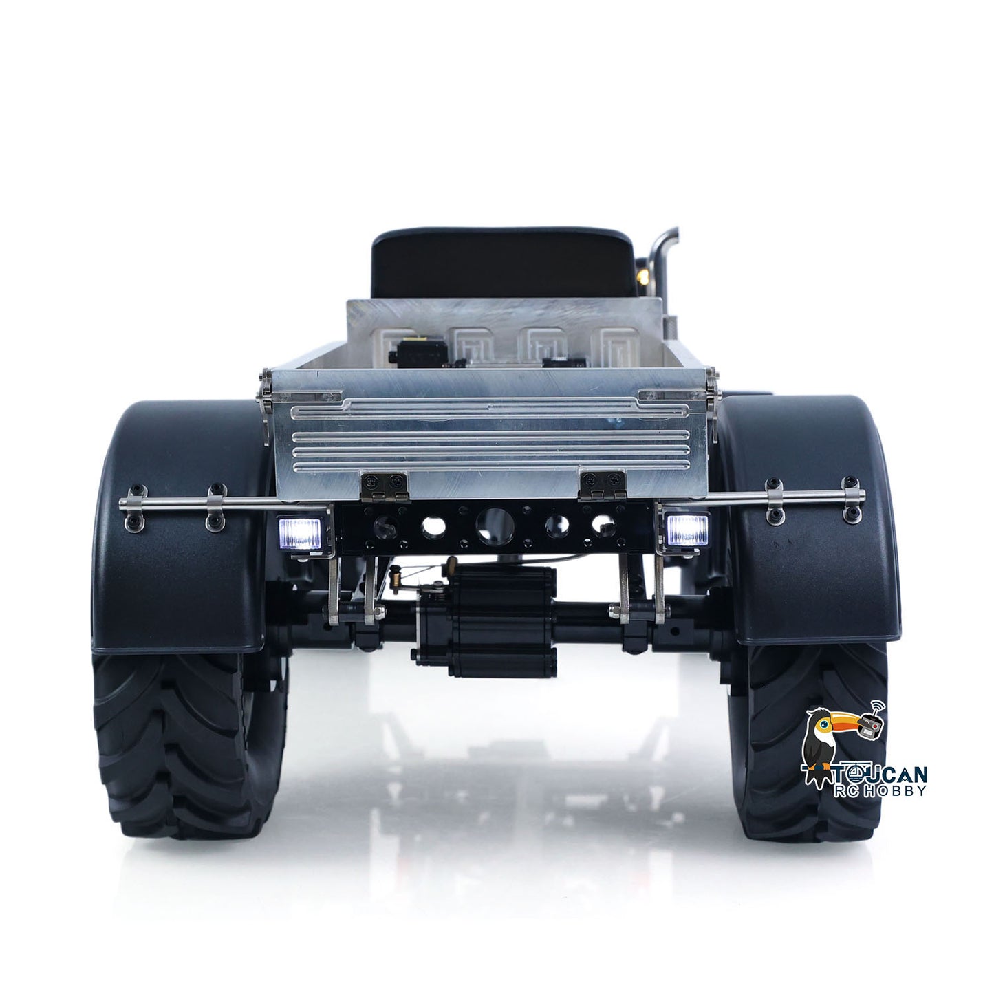 MD 4WD 1/10 Metal RC Tractor MD009 Remote Control Off Road Car Dual Motor Winch Axles Diff Lock Radio Light System No Battery
