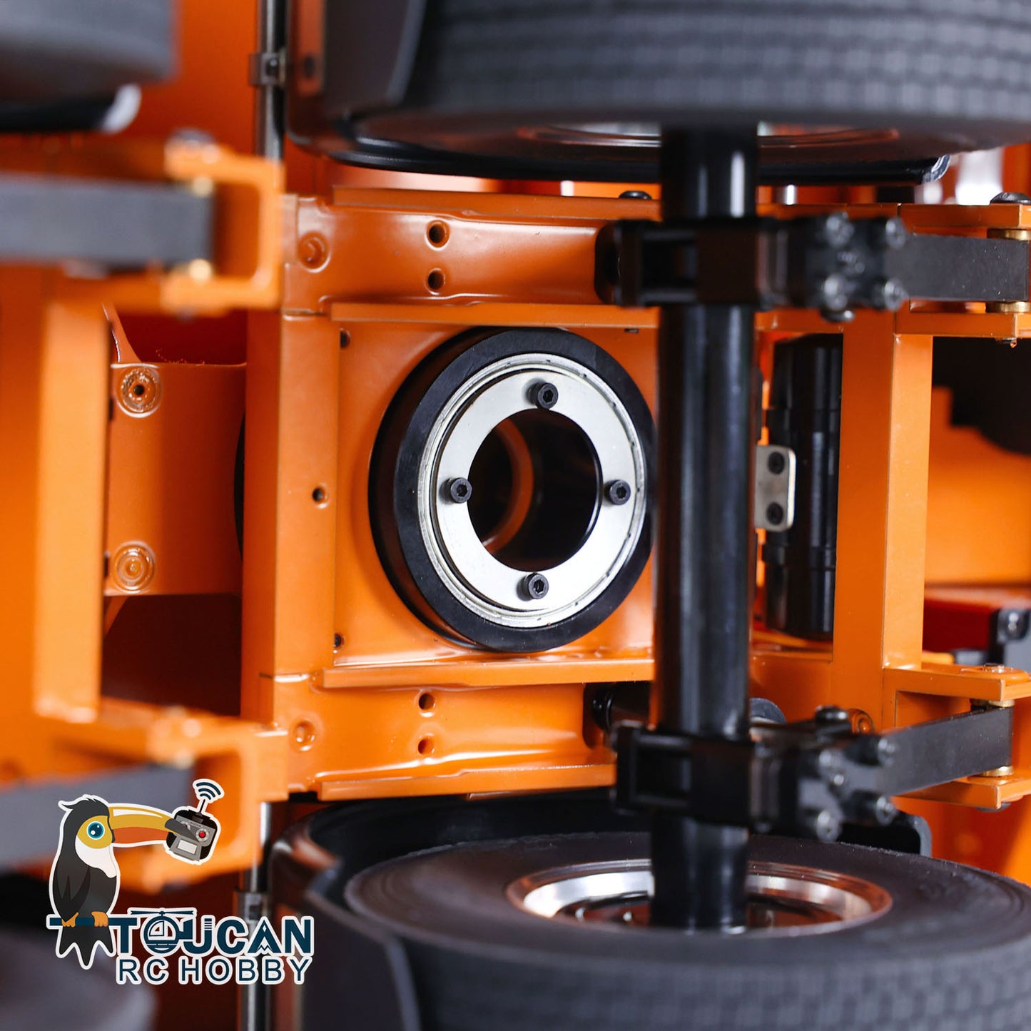 NOOXION 1/14 6 Axles Metal Flat Trailer for Remote Controlled Tractor Truck RC Electric Car Hobby Model DIY Parts