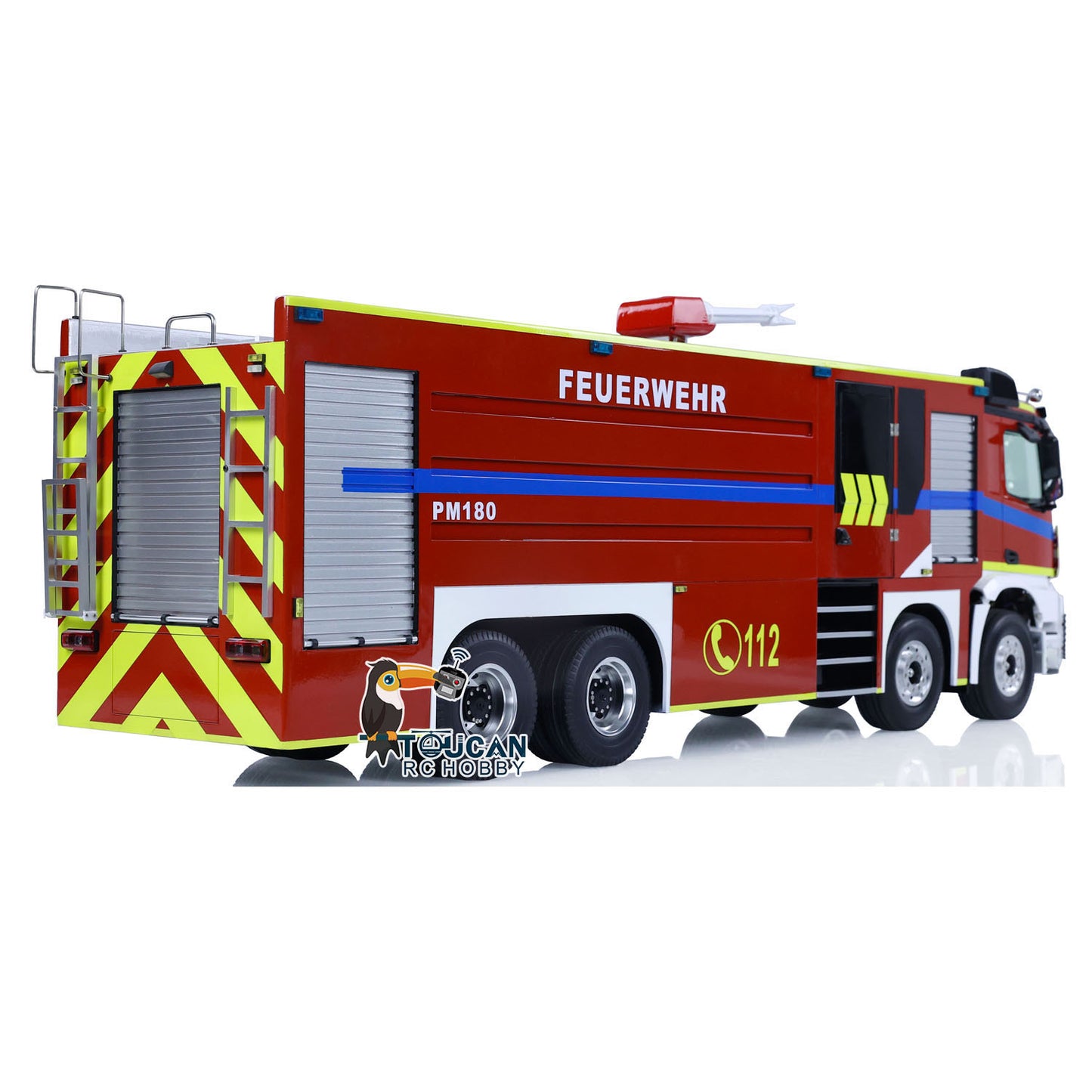 1/14 8x4 RC Fire Sprinkler Vehicles Remote Control Fire Truck Sounds Lights System FlySky I6S Assembled and Painted