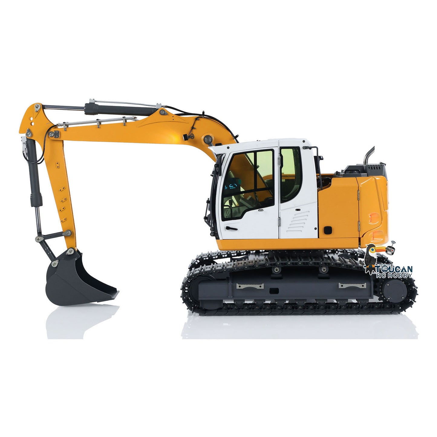 JDM-208 1/14 RC Hydraulic Excavator R920 Metal Remote Control Digger 920 Model ST8 Controller with 3-ways Reversing Valve