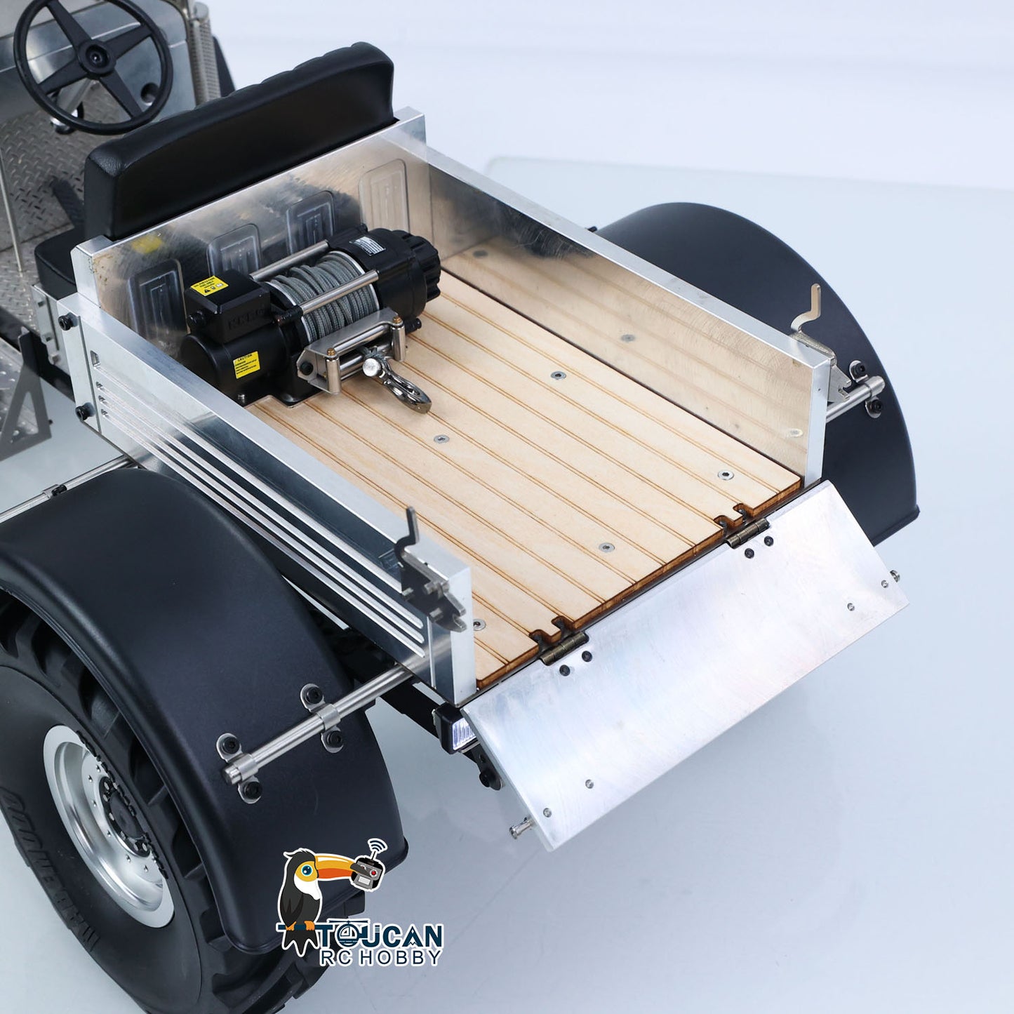MD 4WD 1/10 Metal RC Tractor MD009 Remote Control Off Road Car Dual Motor Winch Axles Diff Lock Radio Light System No Battery
