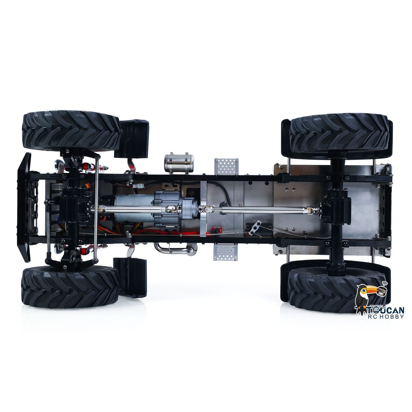 MD 4WD 1/10 Metal RC Tractor MD009 Remote Control Off Road Car Dual Motor Winch Axles Diff Lock Radio Light System No Battery