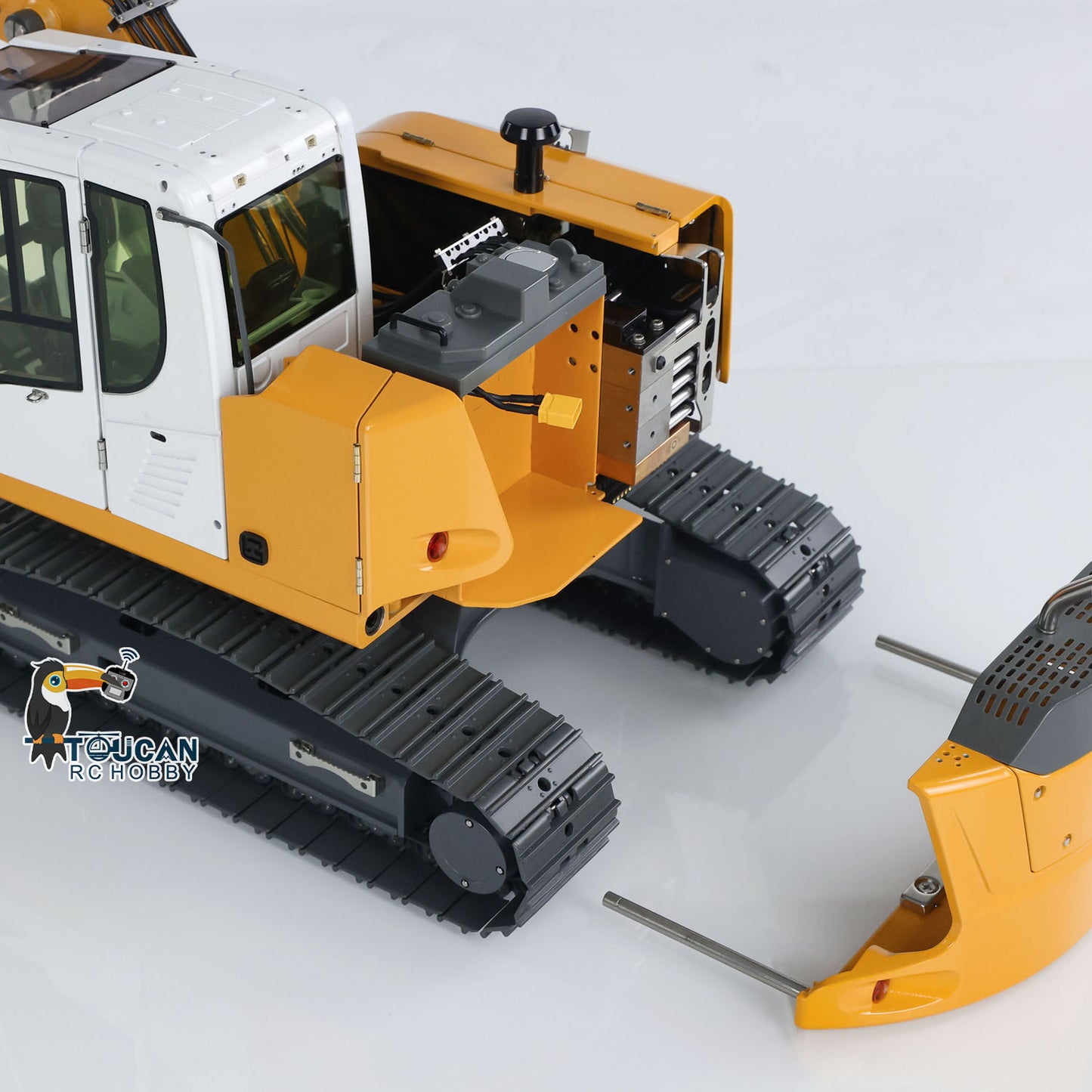 JDM-208 1/14 RC Hydraulic Excavator R920 Metal Remote Control Digger 920 Model ST8 Controller with 3-ways Reversing Valve