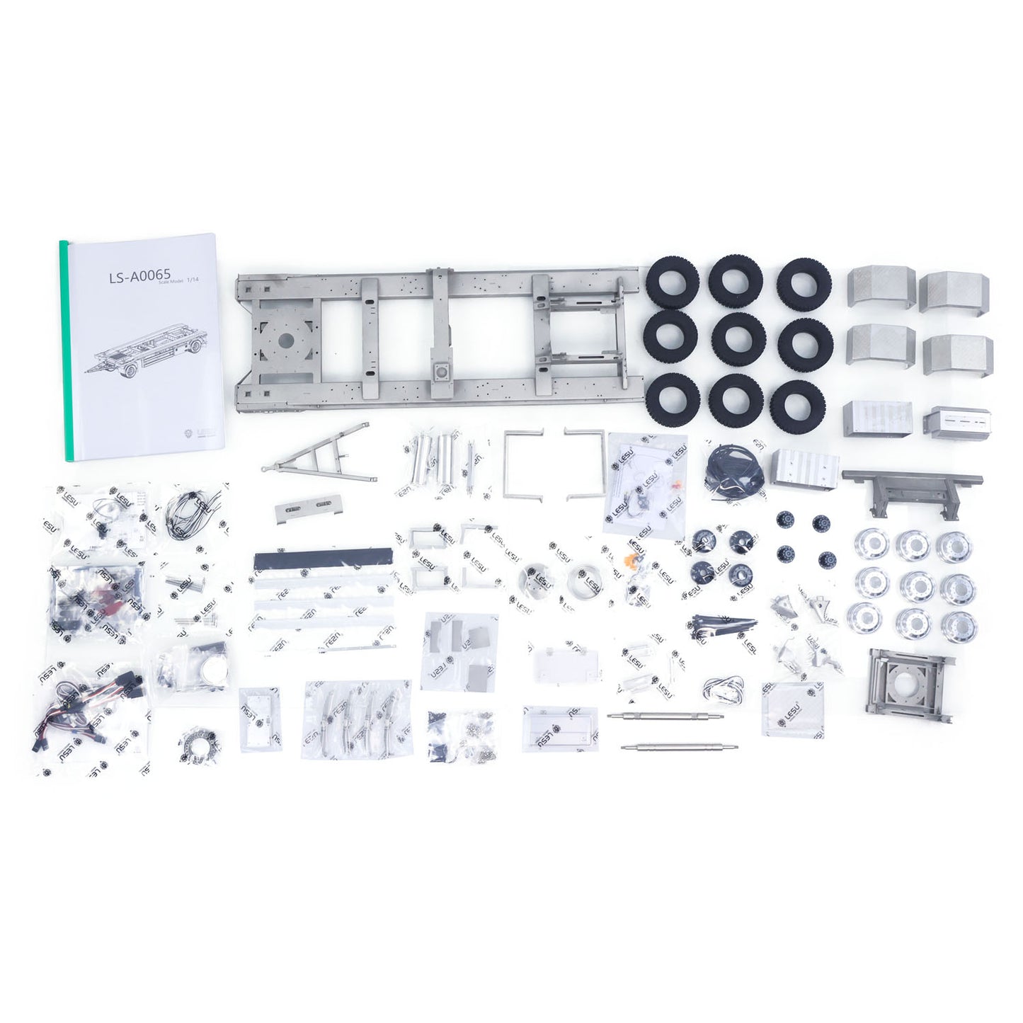 Metal 1/14 RC Trailer Model A0065 KIT Lights for LESU Remote Control Hydraulic Roll on off Dumper Radio Controlled Tipper Construction Vehicle