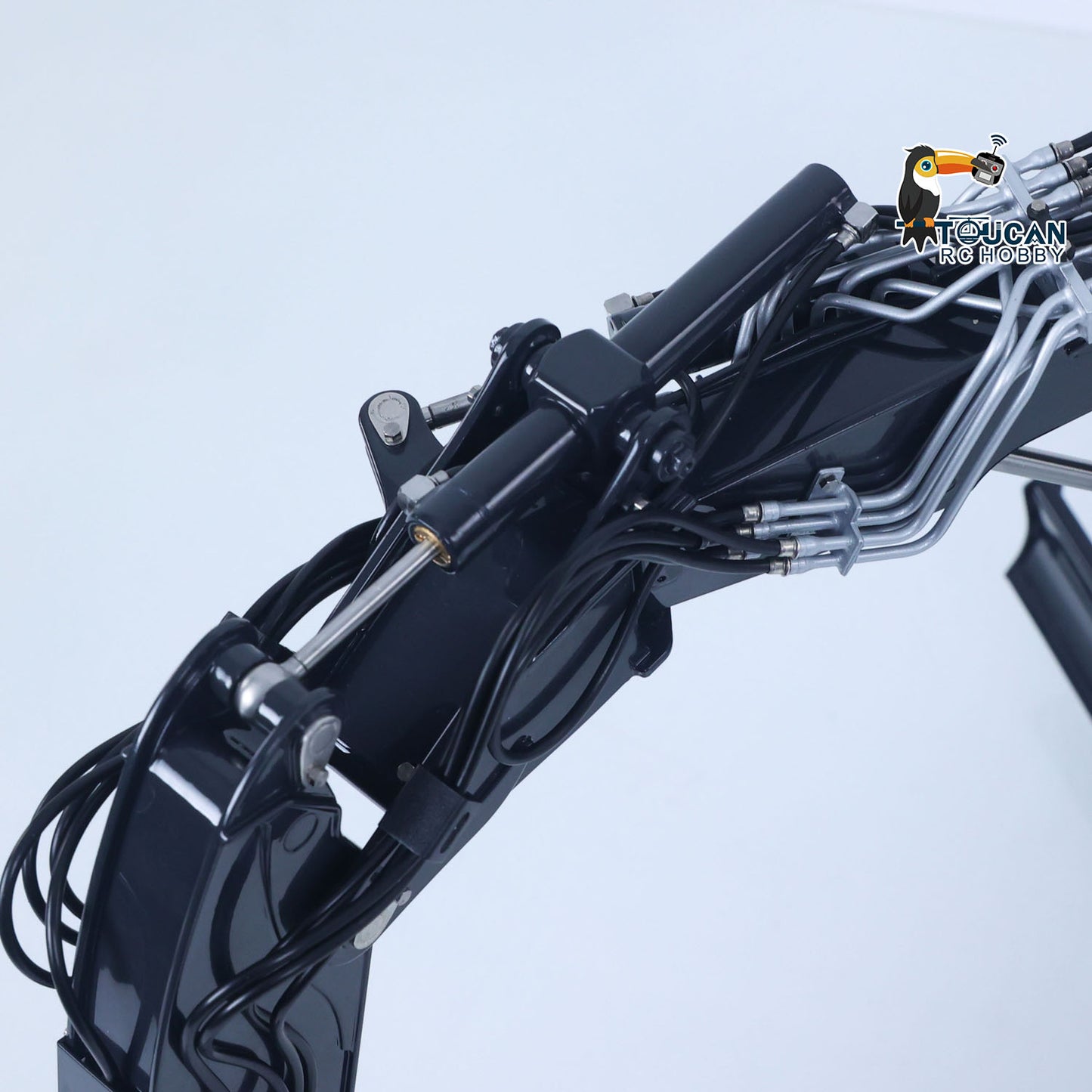 Metal LESU 1/14 RC Hydraulic Excavator MC15 CNC Shell 4 Arms Remote Control Digger 9CH Valves Dual Pumps Quick Released Coupler