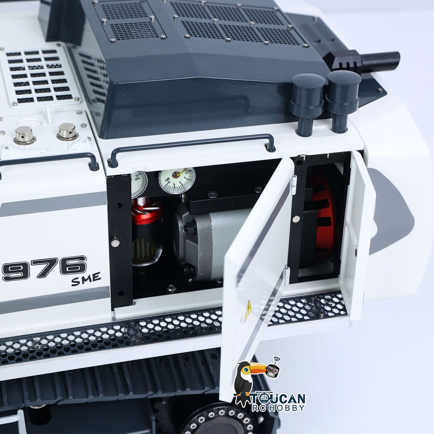 TOUCAN 1/12 Metal Hydraulic Remote Control Excavator LR976 6CH Valves RC Digger RTR Model Dual Pump Brushless Motor Light Sound System