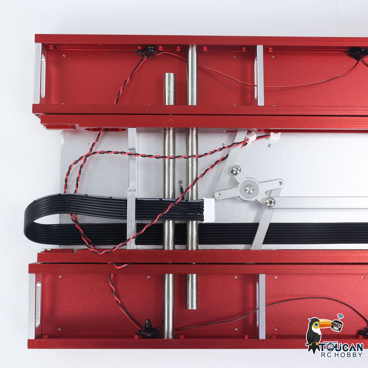 1/14 4 Axles RC Heavy Trailer DG-999 CNC Gooseneck Trailers for Tractor Truck Assembled Painted with Light System Load Weight 30kg