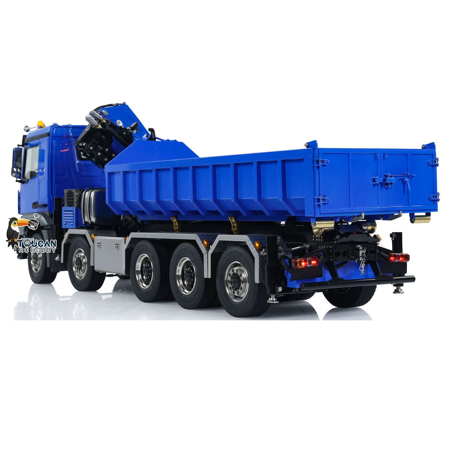 1/14 10x10 Hydraulic RC Dumper Car Remote Controlled Full-dump Crane Trucks with Standard Bucket 3-speed Transmission