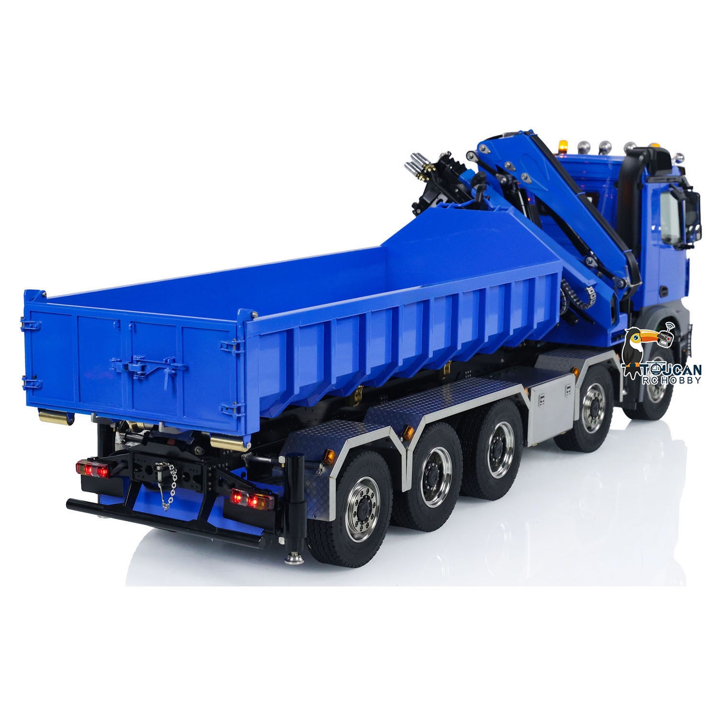 1/14 10x10 Hydraulic RC Dumper Car Remote Controlled Full-dump Crane Trucks with Standard Bucket 3-speed Transmission