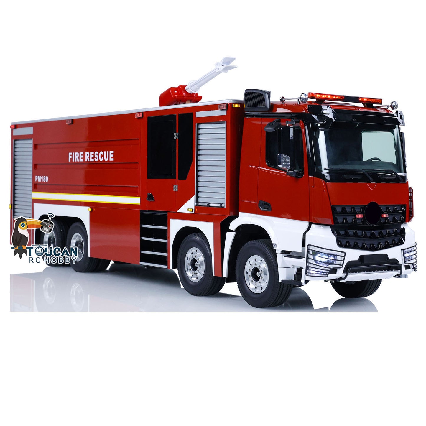 1/14 8*4 RC Fire Fighting Truck RTR Remote Control Fire Sprinkler Vehicles Sounds Ready to Run ESC Servo Motor Light Sound