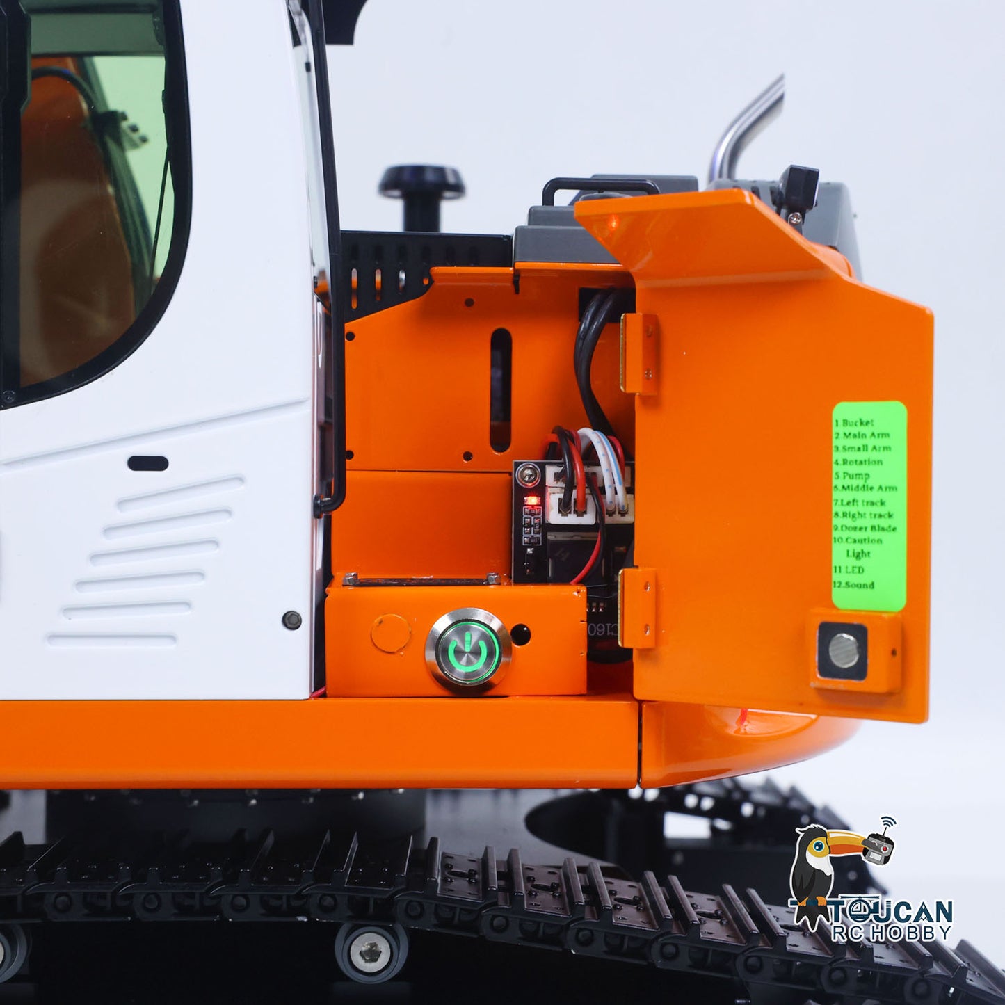 CUT Model Metal 1/14 Remote Control Hydraulic Excavator LR914 RC Tracked Digger 5CH Valve RTR Engineering Vehicle Lights Sounds