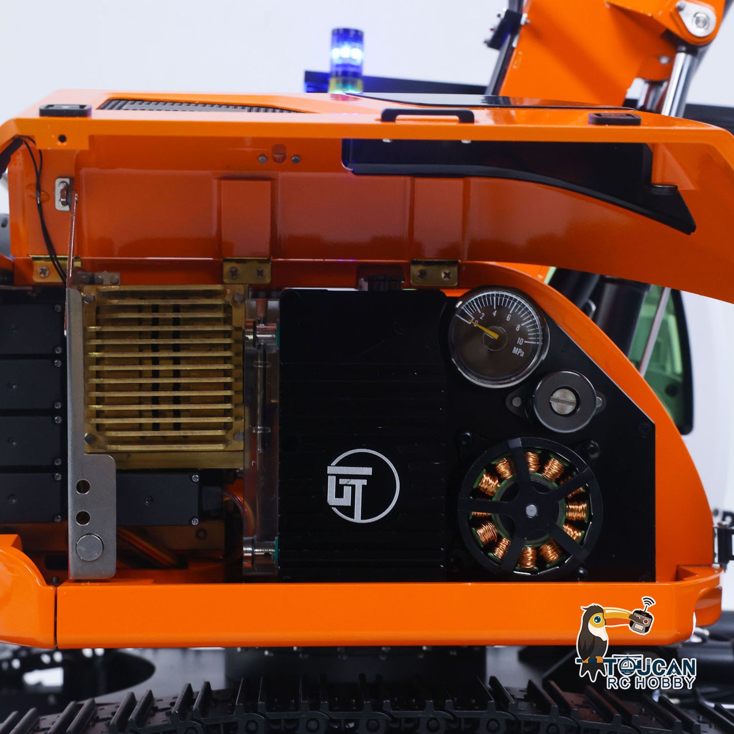 CUT Model Metal 1/14 Remote Control Hydraulic Excavator LR914 RC Tracked Digger 5CH Valve RTR Engineering Vehicle Lights Sounds