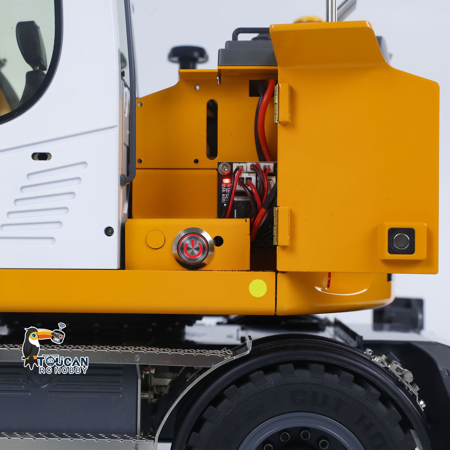 1:14 RC Hydraulic Wheeled Excavator LR914 8-ways Valve 4?¨¢4 Digger Engineering Vehicle RTR Axle Lock Upgrade Brushless Motor ESC