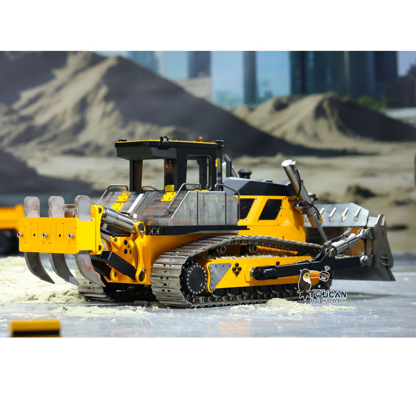 Metal 1/12 RC Hydraulic Bulldozer D155AX RTR Heavy Dozer Model 7 Way Valve 1.0L Oil Pump 5 Plows Radio Master TX15 Radio Battery