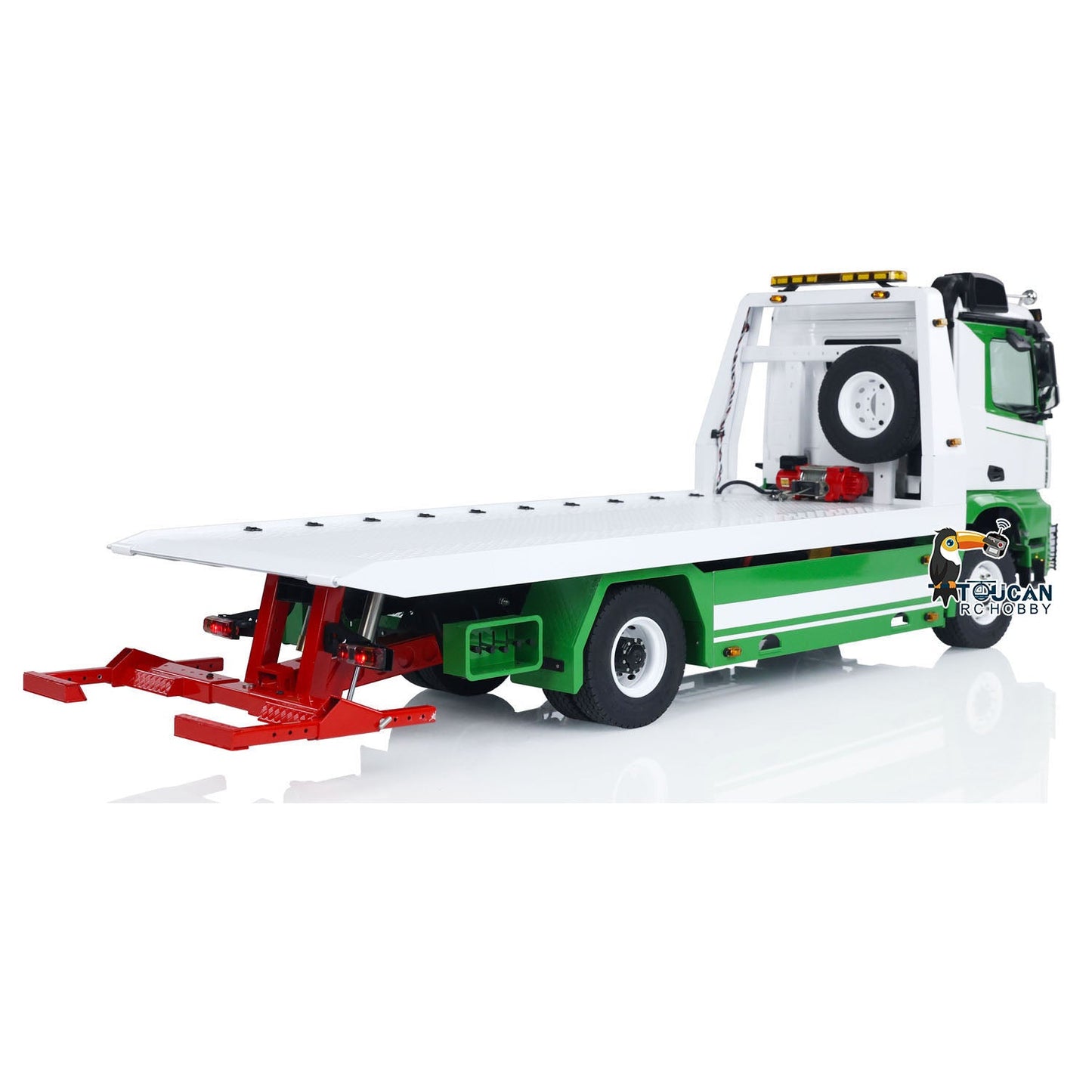 1:14 4X4 JDM RC Hydraulic Tow Truck Remote Control Flatbed Wrecker Car 728*218.5*277.5mm Customized Painting 3-Speed Transmission