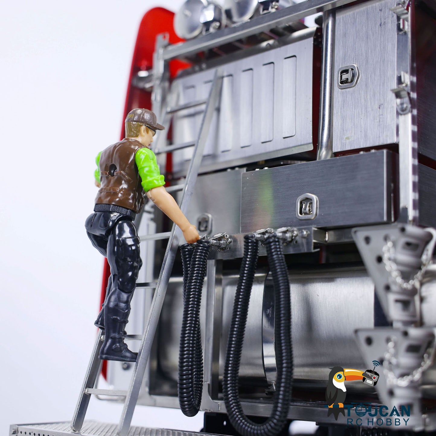 1/14 TOUCAN RC Tractor Truck 8X8 Metal Chassis Differential Lock Axles TOUCAN BZ Cab Radio Controlled Lorry Cars Model Front Hook