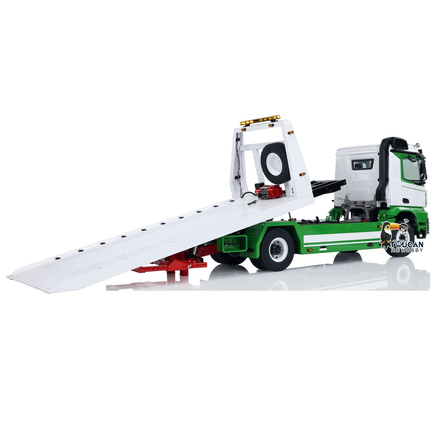 1:14 4X4 JDM RC Hydraulic Tow Truck Remote Control Flatbed Wrecker Car 728*218.5*277.5mm Customized Painting 3-Speed Transmission