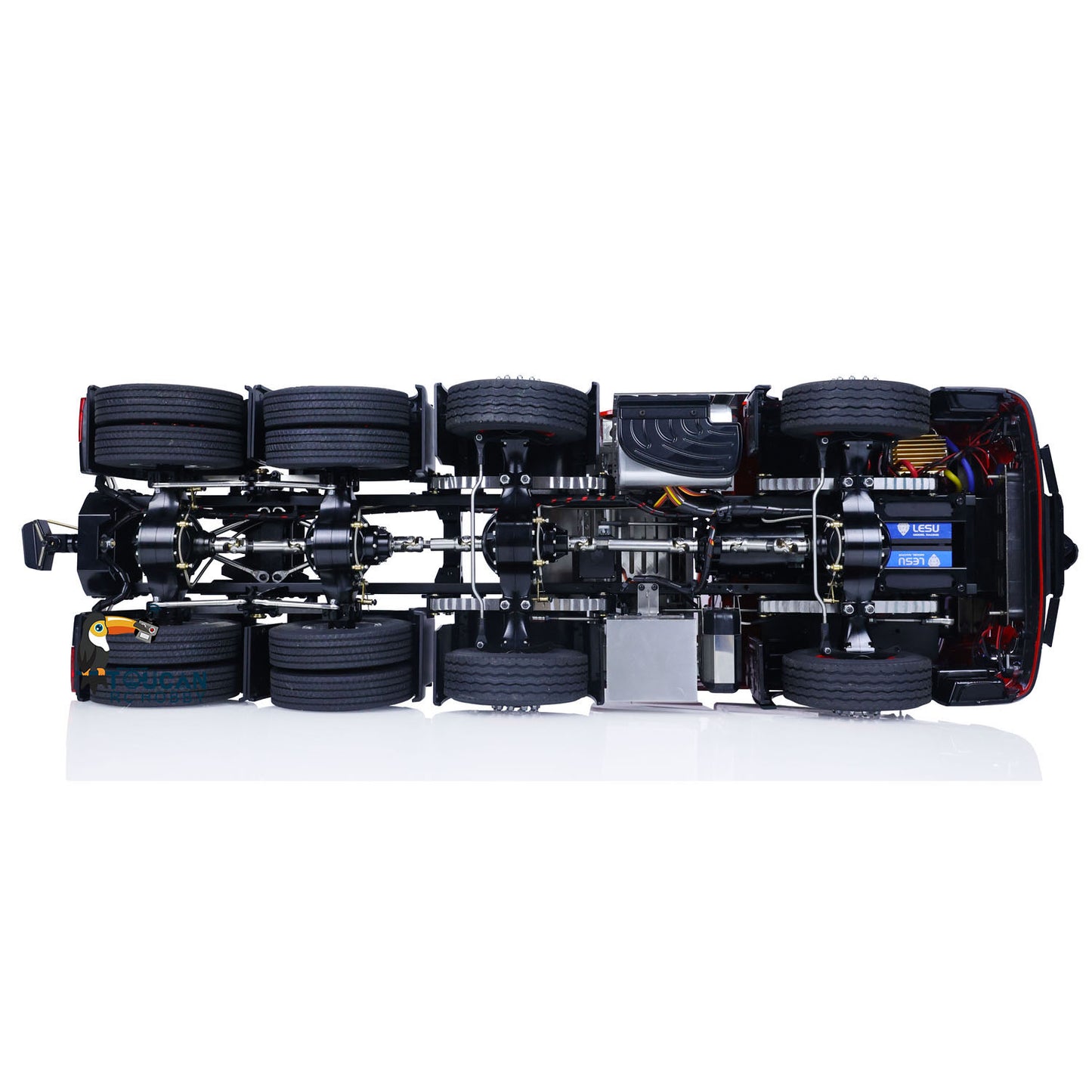 TOUCAN 1/14 8*8 Metal Chassis with Painted and Assembled Cabin RC Tractor Trucks Radio Controlled Car Model Equipment Rack