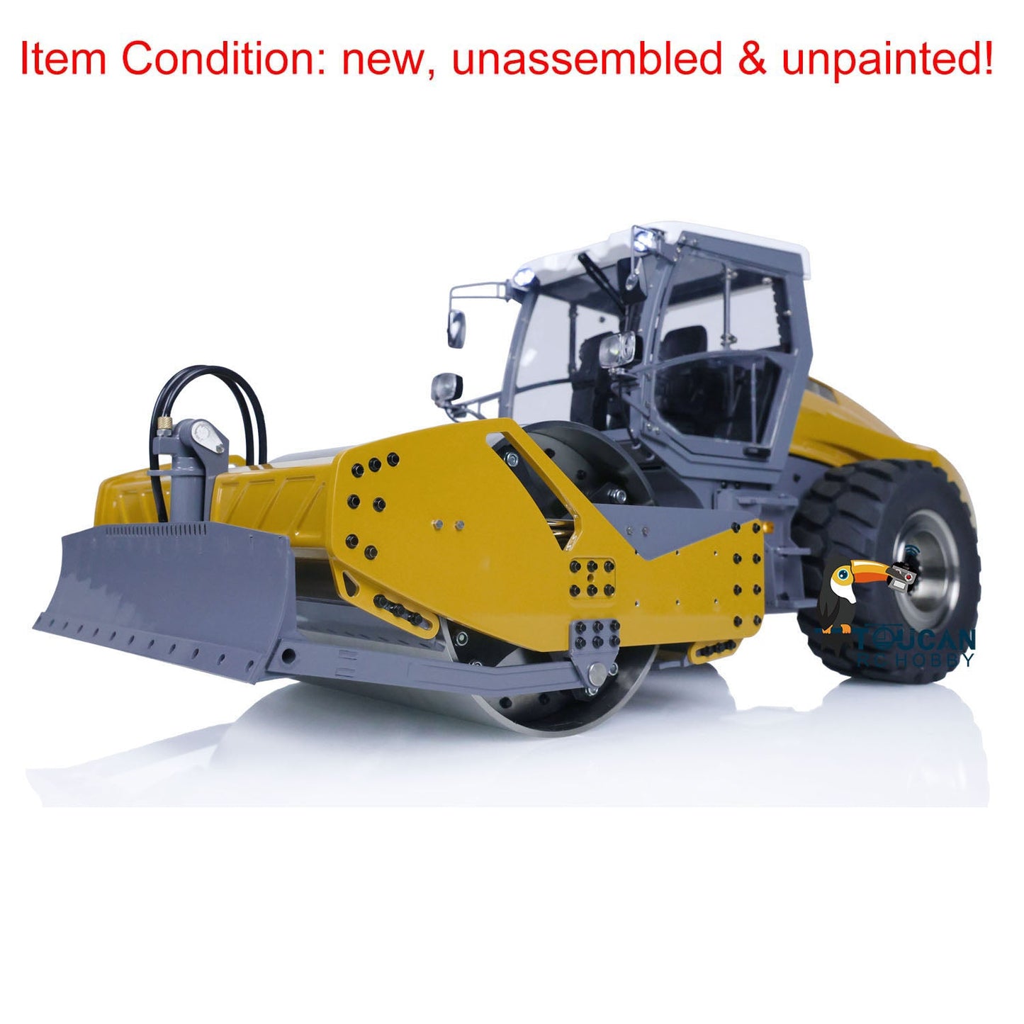 LESU 1/14 Aoue-H13ixc Hydraulic RC Road Roller Unpainted Unassembld Model KIT Body DIY Parts Metal Motor ESC Light Sound System