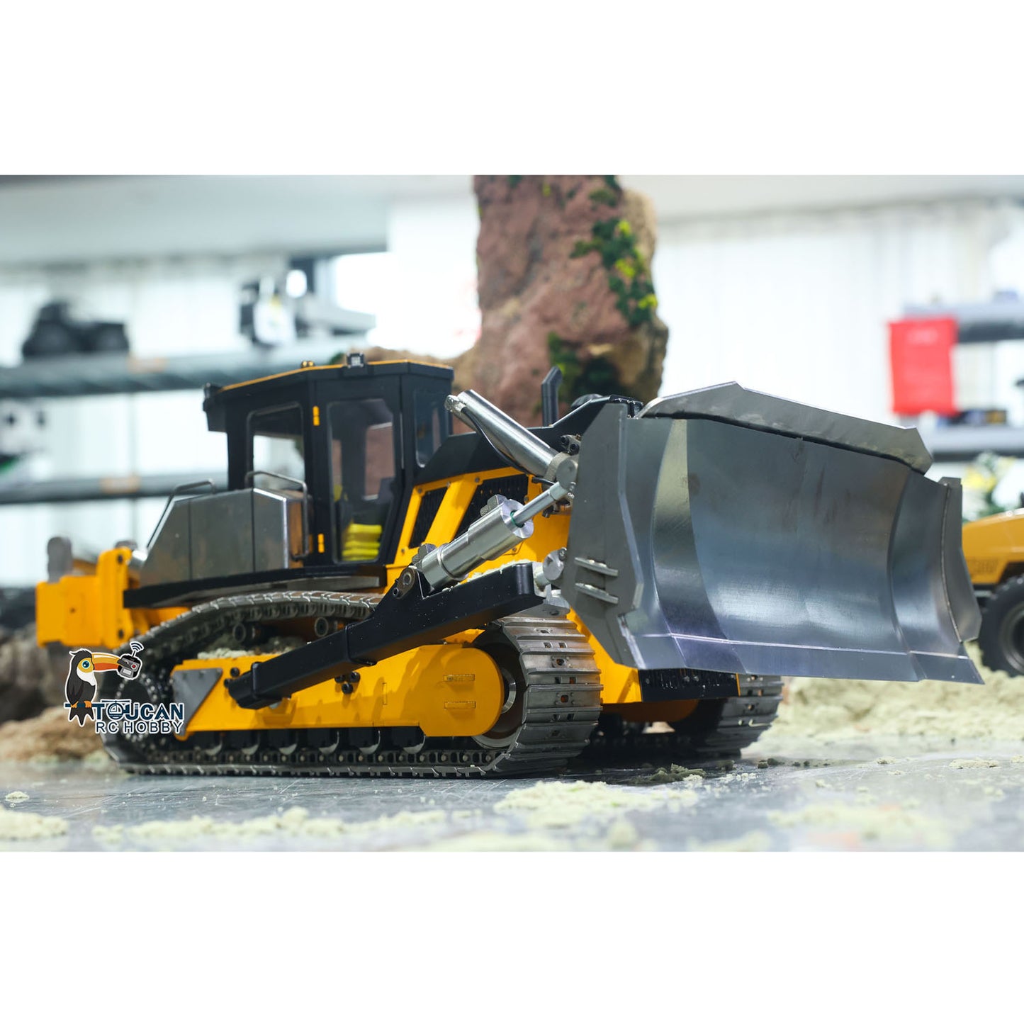 Metal 1/12 RC Hydraulic Bulldozer D155AX RTR Heavy Dozer Model 7 Way Valve 1.0L Oil Pump 5 Plows Radio Master TX15 Radio Battery