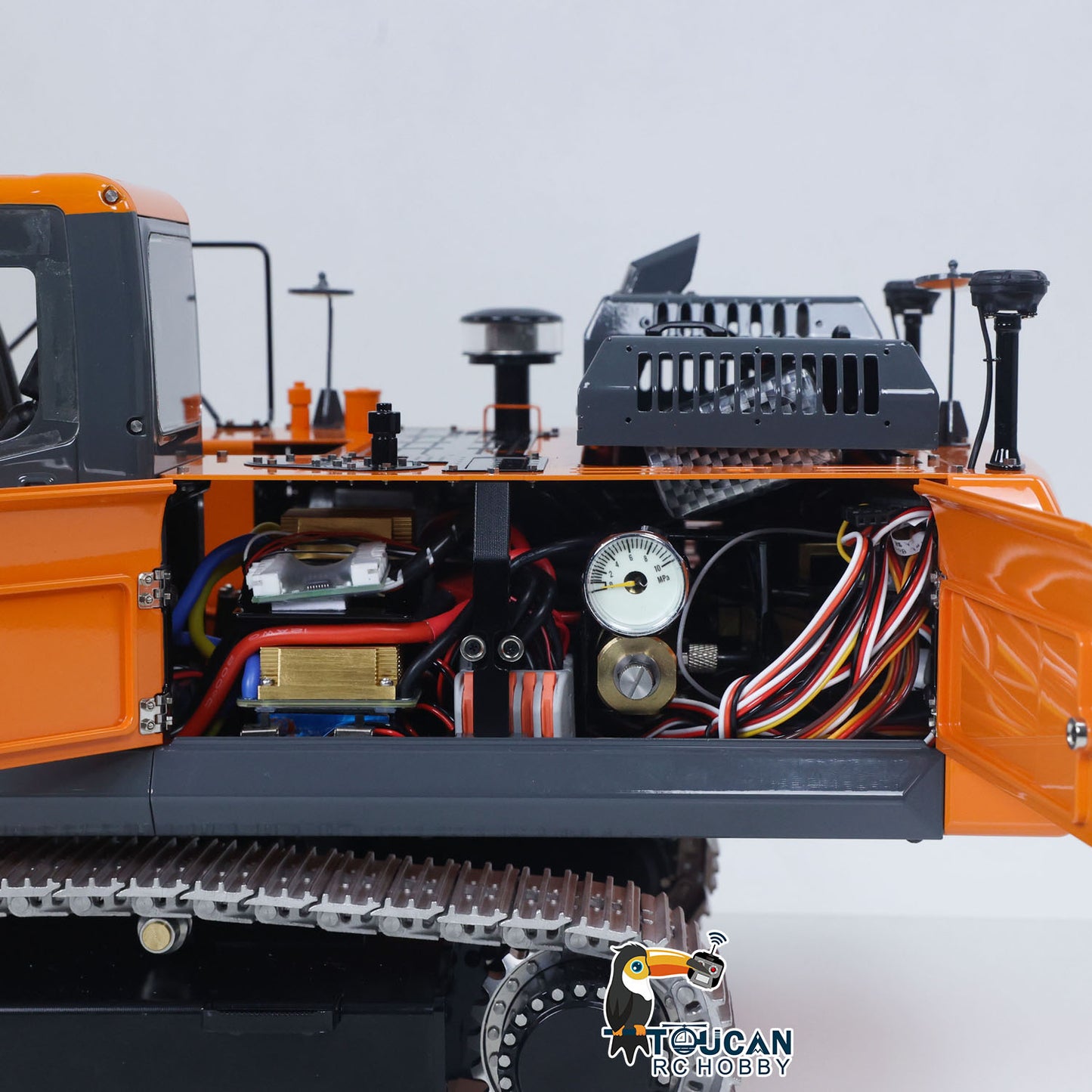 Metal LESU 1/14 Remote Control Digger Aoue DX350LC RC Hydraulic Excavator Model 3CH Valve 4MPA Pump Flysky ST8 Battery Lights