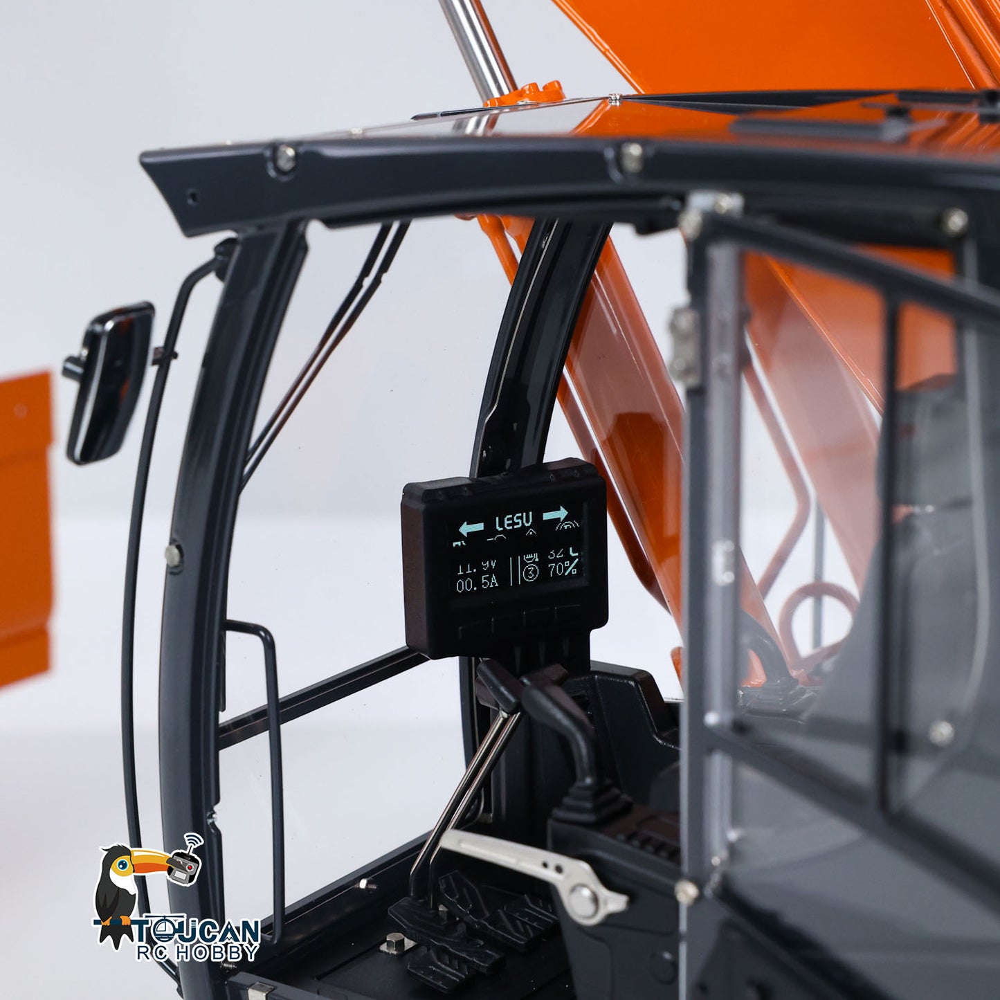 LESU 1/14 Metal RC Hydraulic Excavator AOUE LR945 CNC Long Reach Digger RTR 7CH PL18EV LITE Radio Battery Light Sound Charger