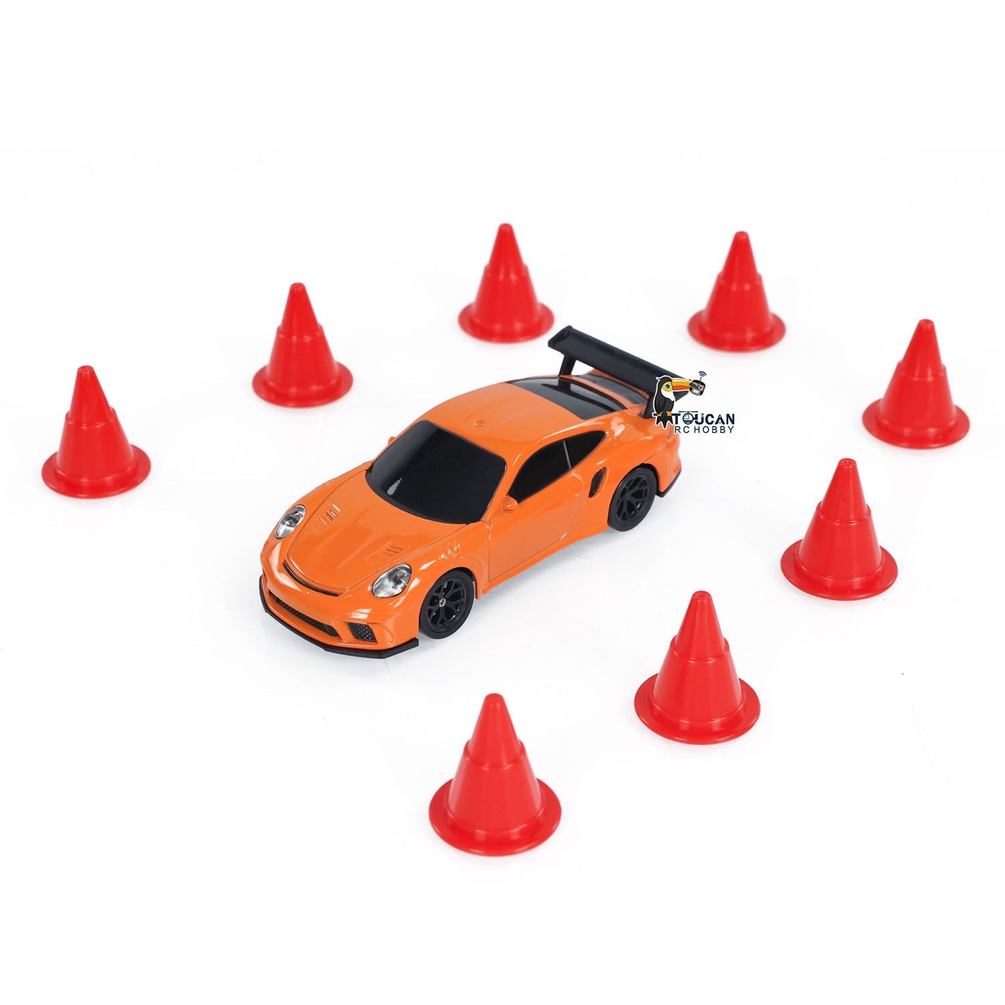 1:43 4WD RC Drift Race Car Remote Control Vehicle Mini Toy Model Car Tyres Traffic Cones Painted and Assembled Ready to Run