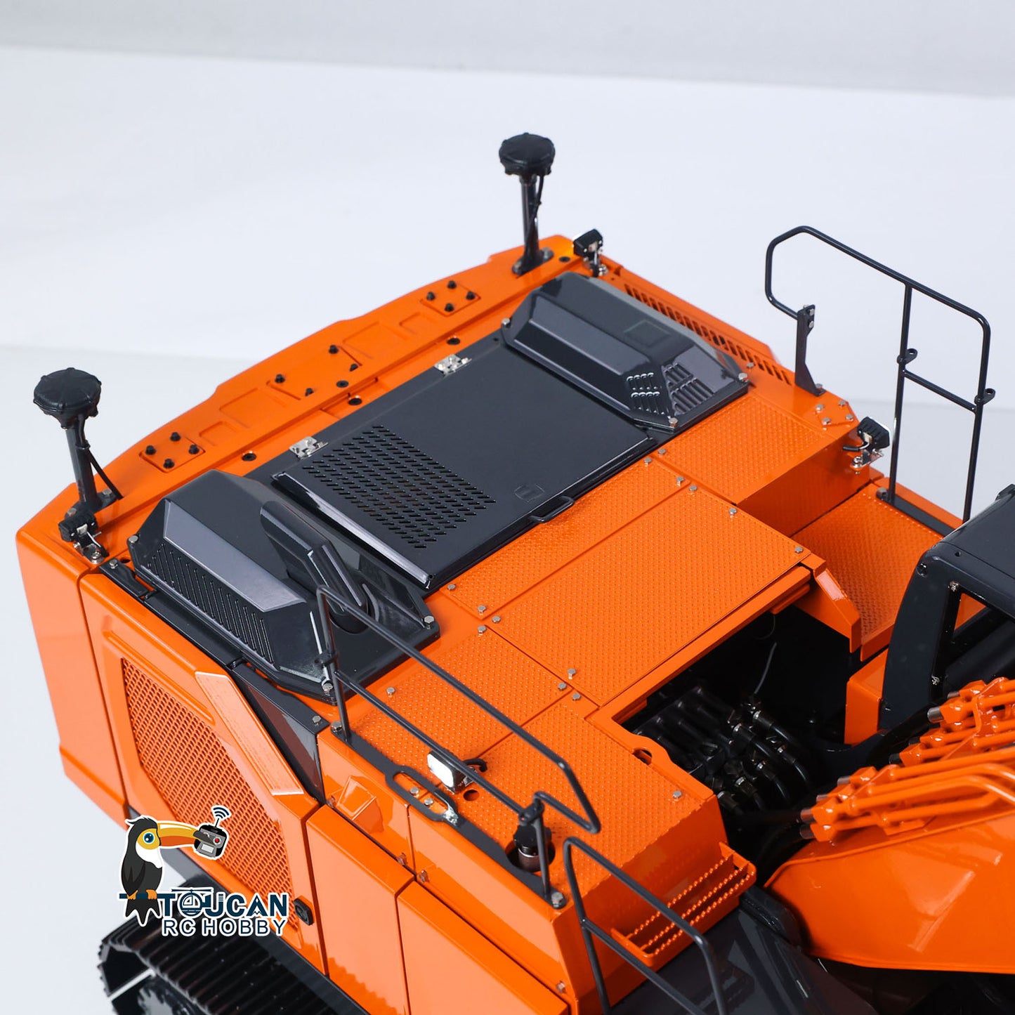 LESU 1/14 Metal RC Hydraulic Excavator AOUE LR945 CNC Long Reach Digger RTR 7CH PL18EV LITE Radio Battery Light Sound Charger