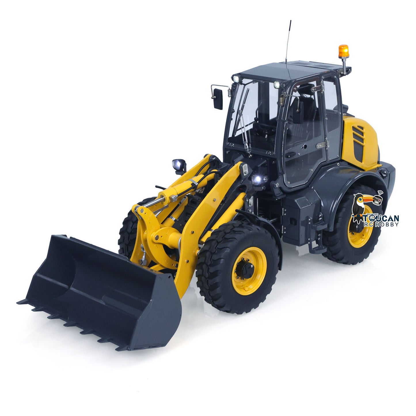 LESU 1/14 4X4 RC Hydraulic Loader Aoue WA100M-8 Metal Remote Control Construction Vehicle Model 4CH Valve Axle Lock Sound Light