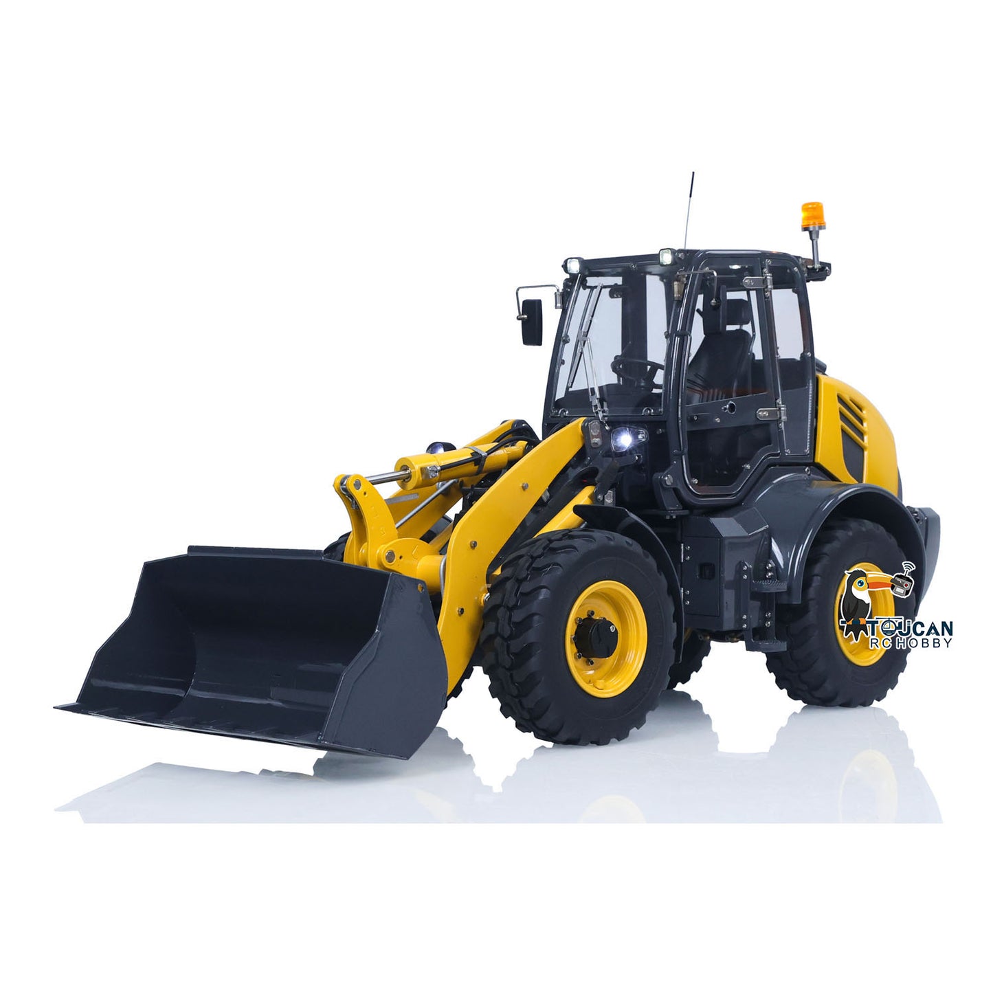 LESU 1/14 4X4 RC Hydraulic Loader Aoue WA100M-8 Metal Remote Control Construction Vehicle Model 4CH Valve Axle Lock Sound Light