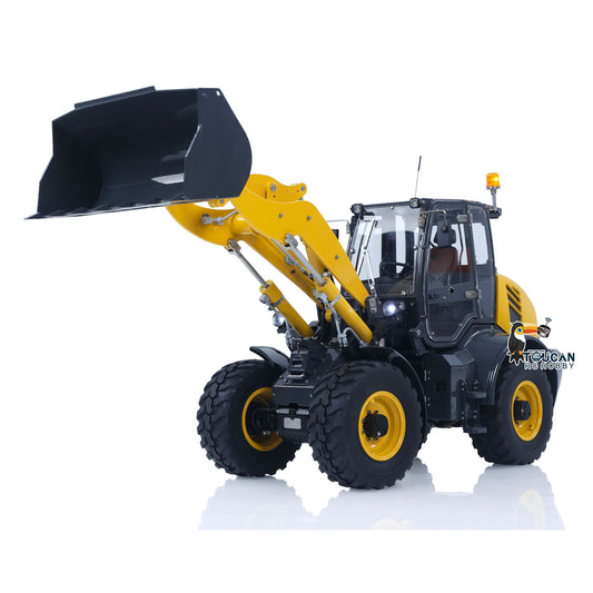 LESU 1/14 4X4 RC Hydraulic Loader Aoue WA100M-8 Metal Remote Control Construction Vehicle Model 4CH Valve Axle Lock Sound Light