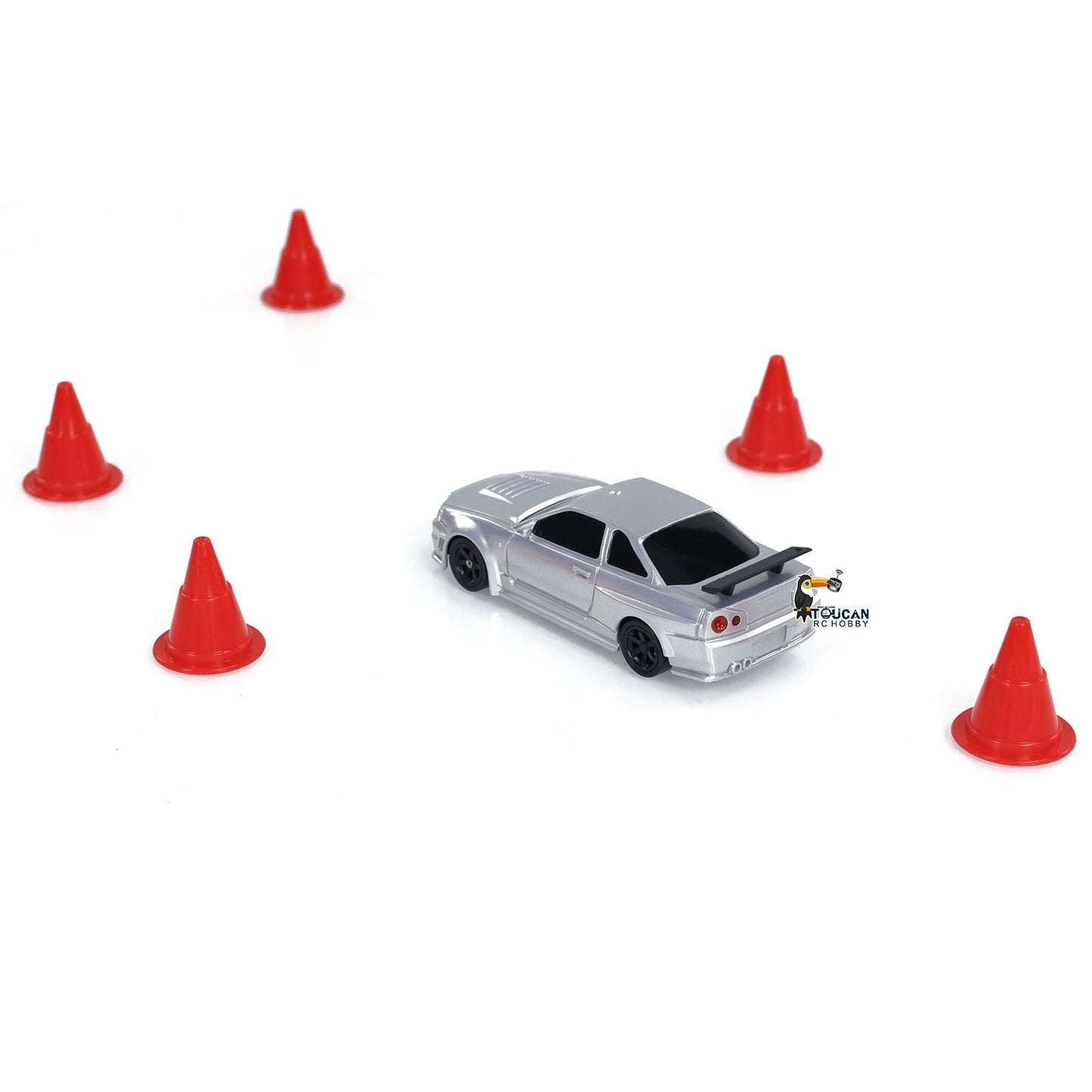 1/43 Plastic Mini Drift RC Car Race Car Toy Remote Control Radio Lights Traffic Safety Cone 11*4.5*3CM Emulated Car Hobby Models