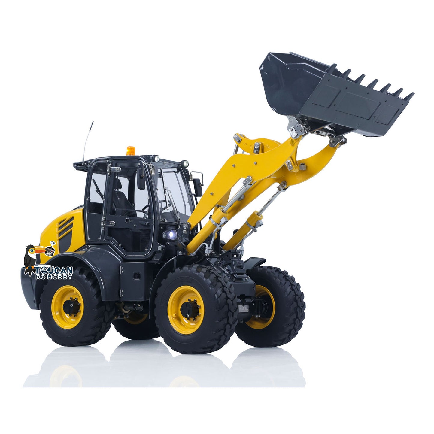 LESU 1/14 4X4 RC Hydraulic Loader Aoue WA100M-8 Metal Remote Control Construction Vehicle Model 4CH Valve Axle Lock Sound Light