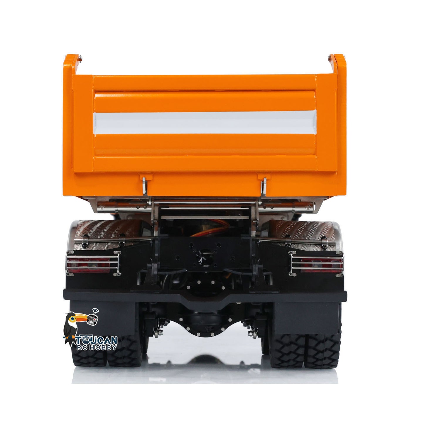 LESU Metal 6x6 1/14 RC Hydraulic Dumper Car 3-way Radio Control Dump Truck Model with Light and Sound System 3-speed Transmission