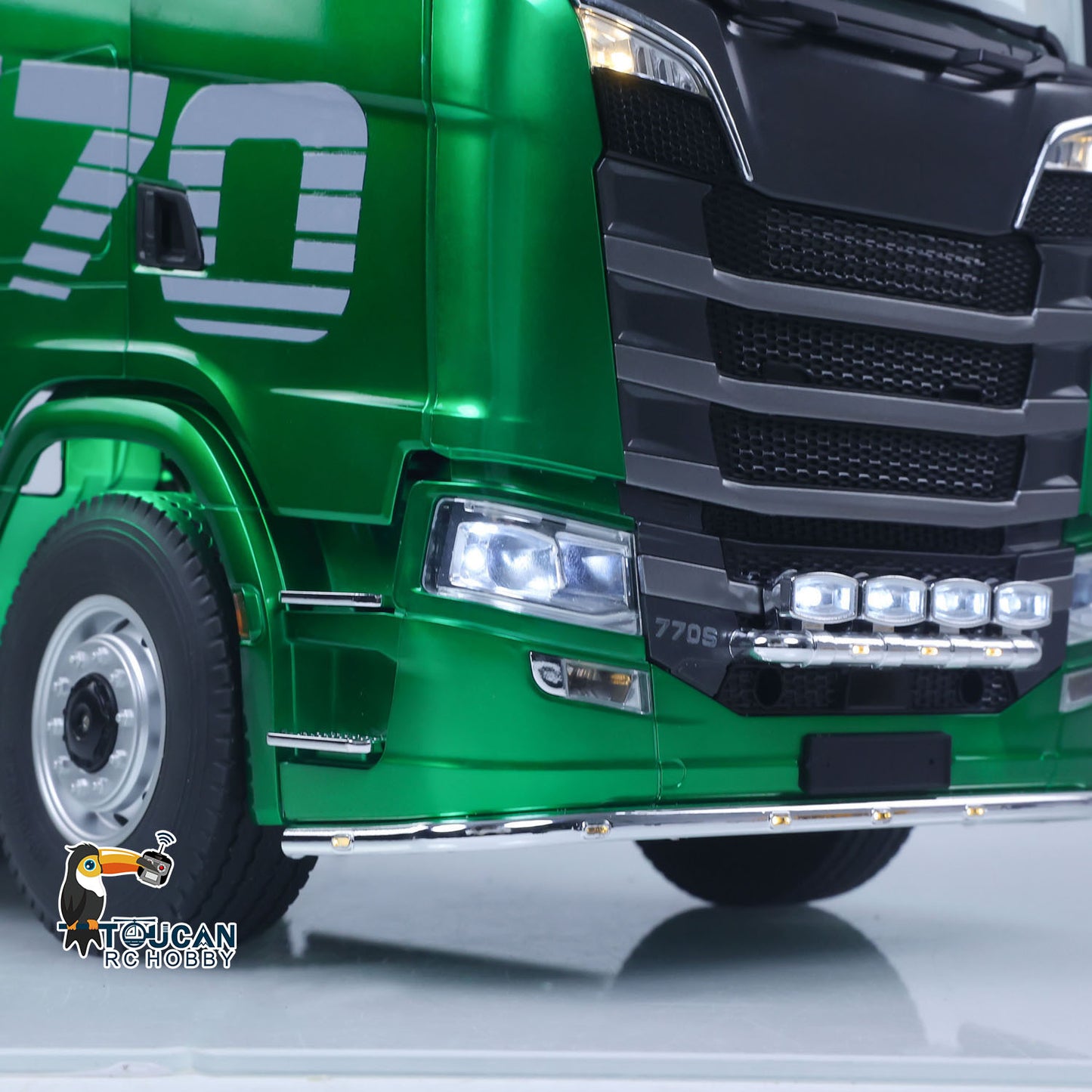 RTR TOUCAN 1/14 Romote Control Tractor Truck 770S 6*6 2Speed RC Lorry Car Axle Locks Openable Door Lights Sounds Smoke Unit Ready to Run