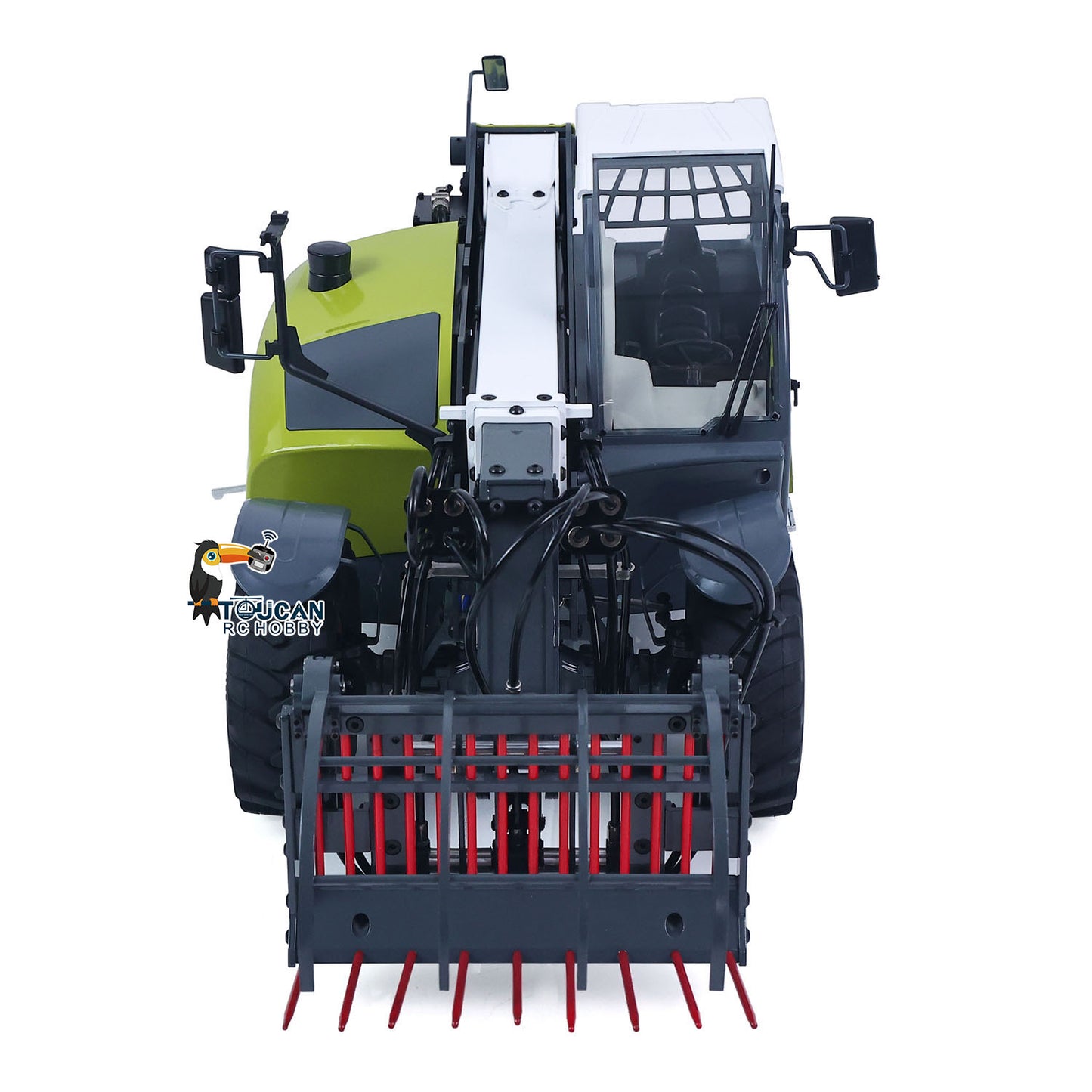 JDM-128 1/14 Metal RC Telescopic Hydraulic Forklift Multifunctional Model 4-Way Vavles Differential Lock 2Axles Steering