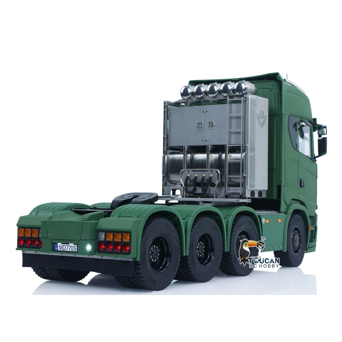 1/14 8x8 Metal Chassis Radio Control Tractor Truck 770S RC Lorry Car Model Differential Locks Lights Sounds Flysky ST8 Radio
